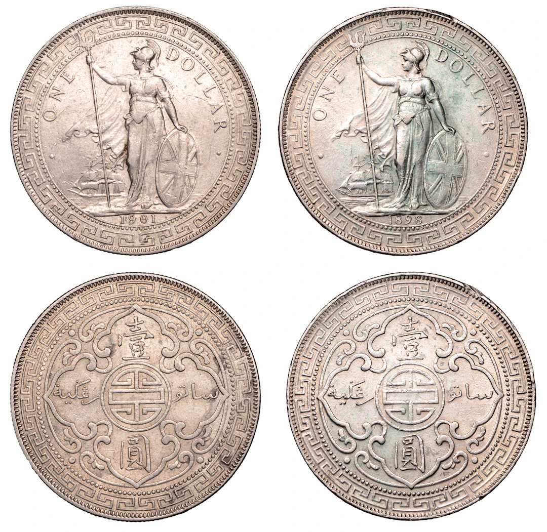 British Colonies, Victoria, Trade Dollars (2), 1898, 1901c (Prid.