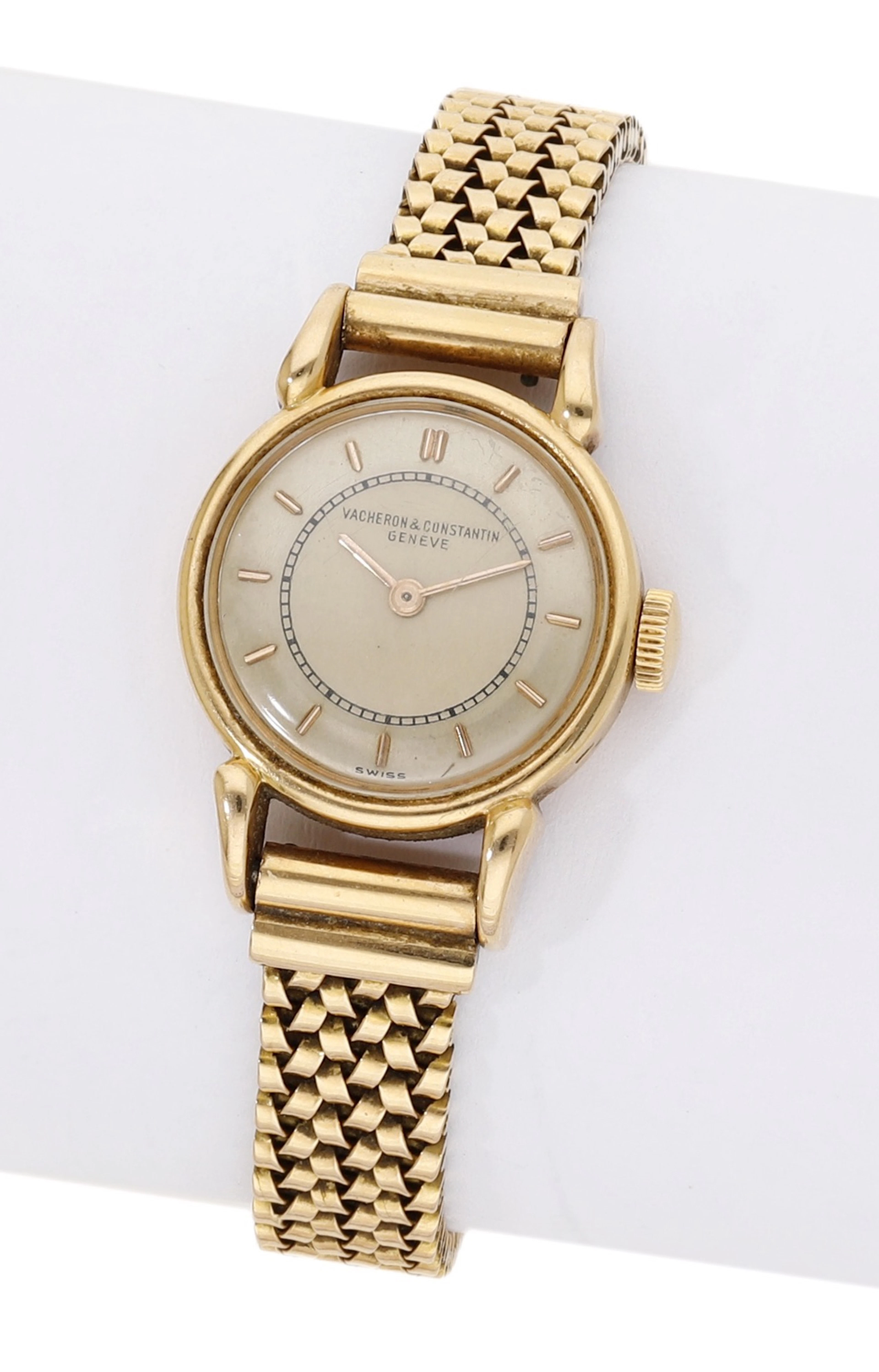 Vacheron & Constantin. A lady’s gold wristwatch with teardrop lugs