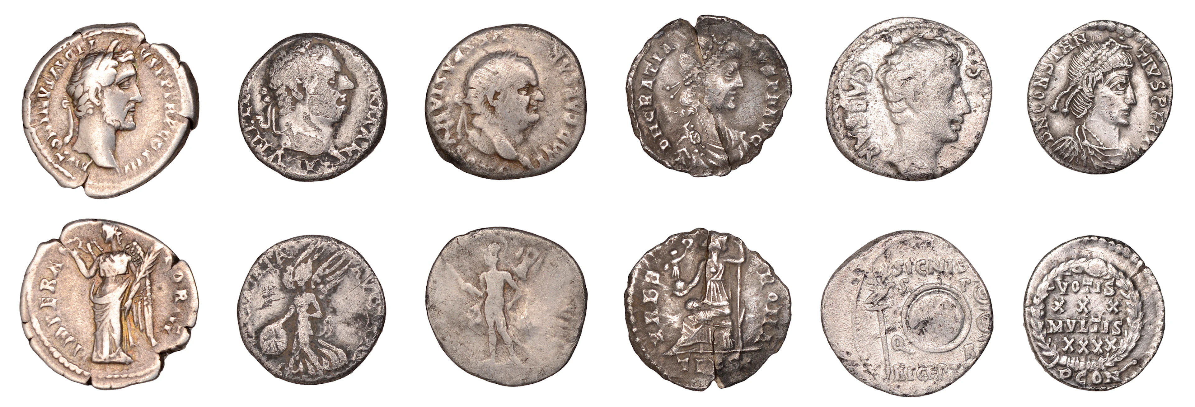 Augustus, Denarius, Colonia Patricia, 19-15, bare head right, caesar
