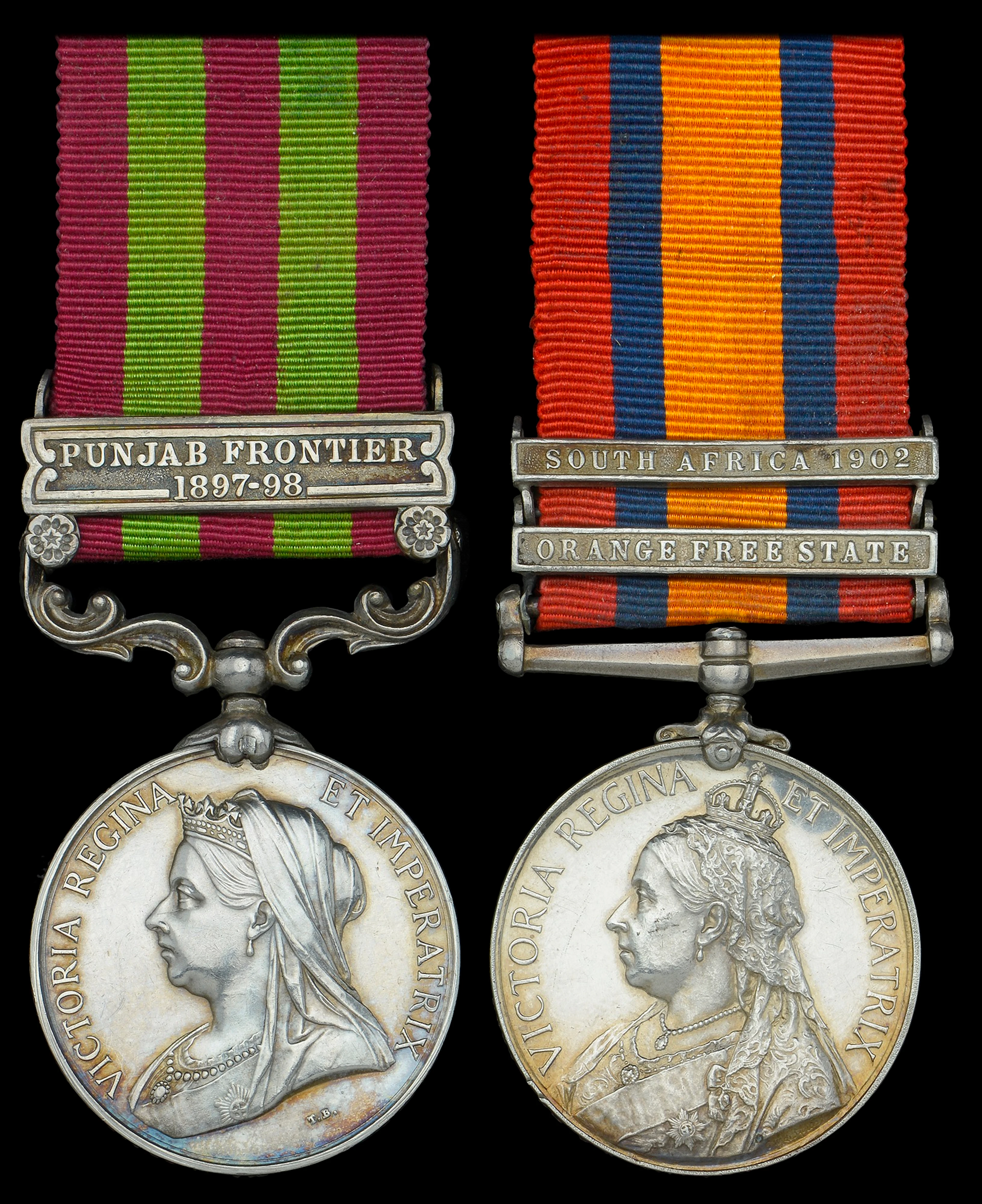 Pair: Private E. T. Griffiths, Middlesex Regiment India General Service
