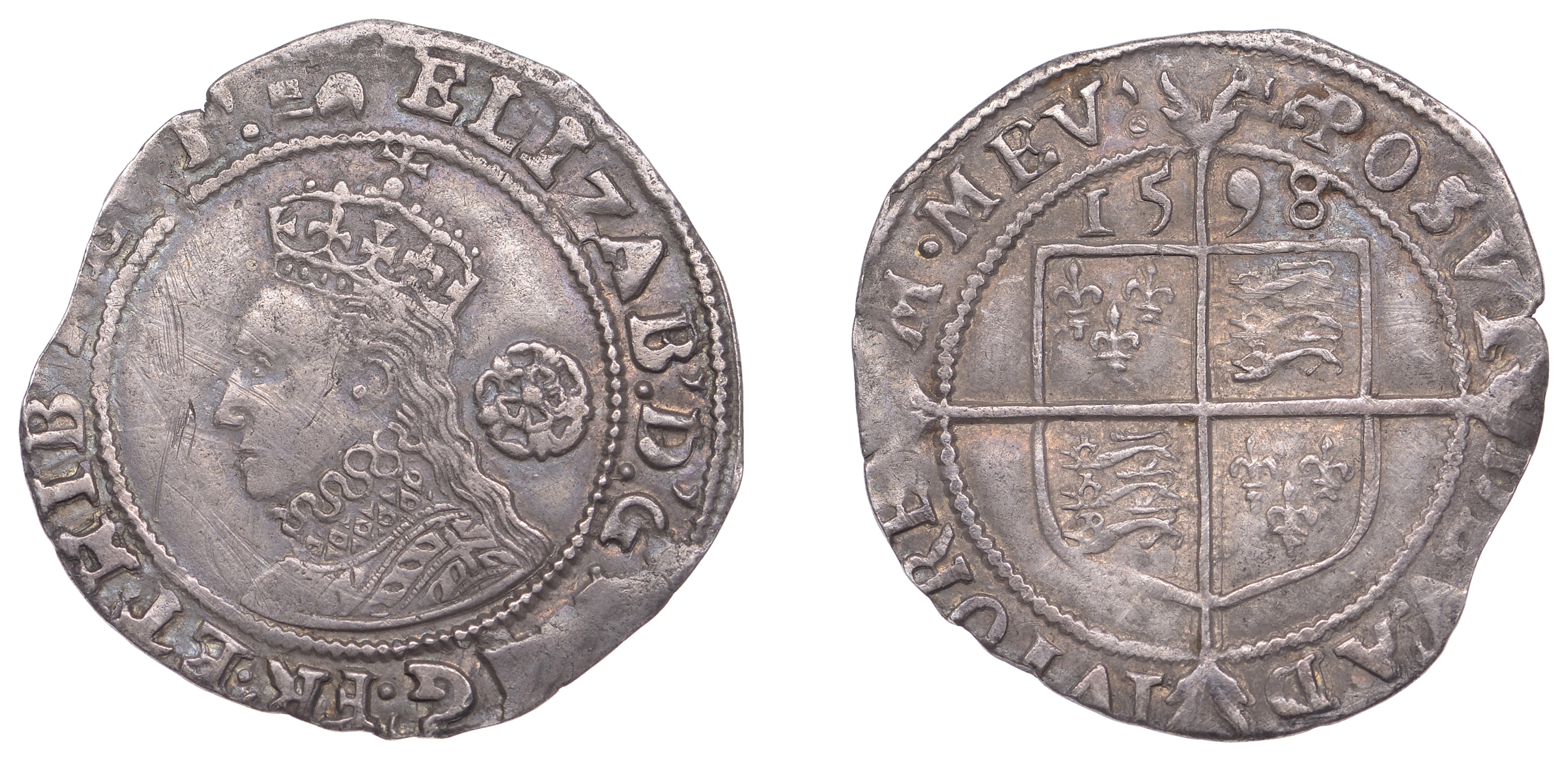 Elizabeth I (1558-1603), Sixth issue, Sixpence, 1598, mm. key, bust