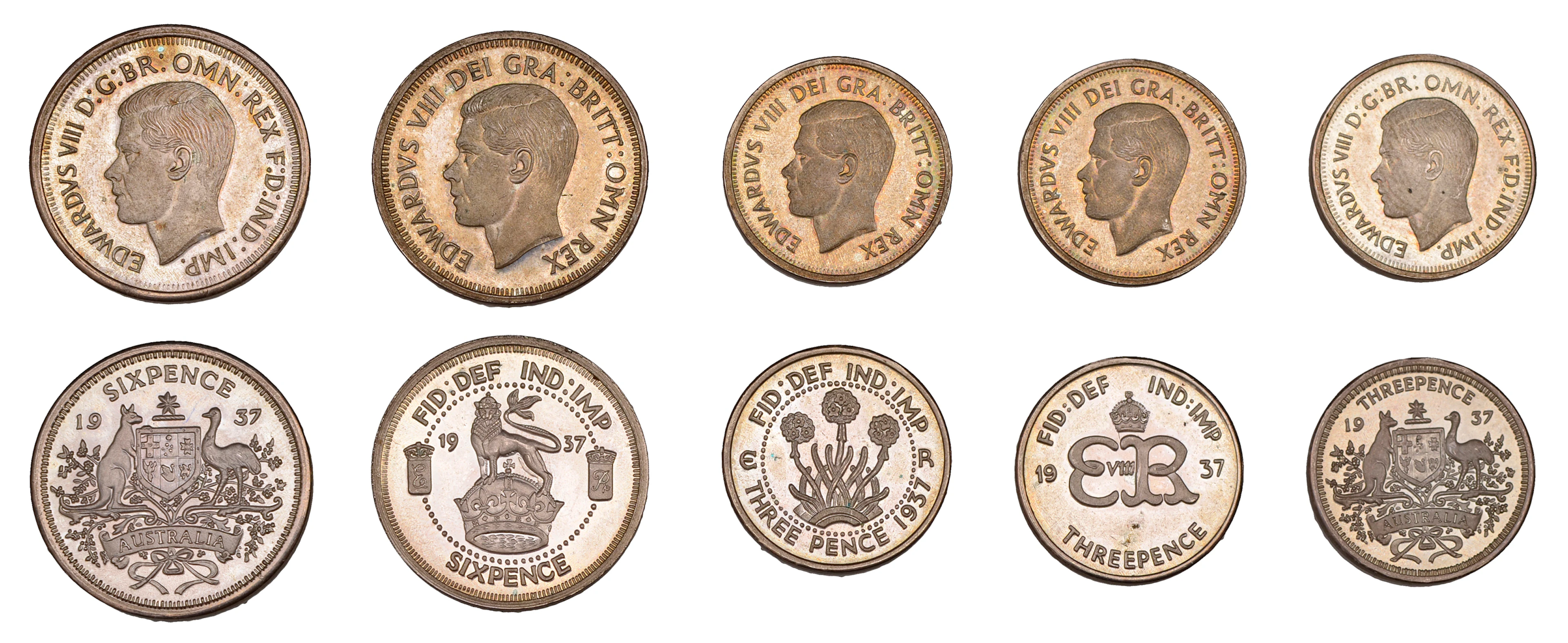 Edward VIII, Fantasy Sixpence, 1937 3.42g/12h, Fantasy Threepences