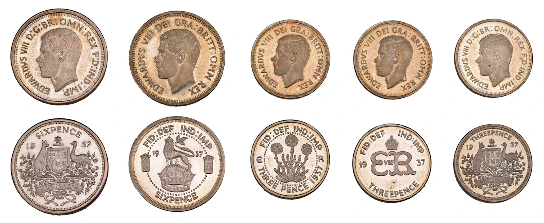 Edward VIII, Fantasy Sixpence, 1937 3.42g/12h, Fantasy Threepences