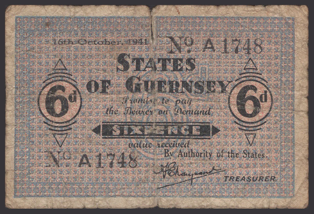 A Mixed Group of Notes, including States of Guernsey, 6 Pence, 16