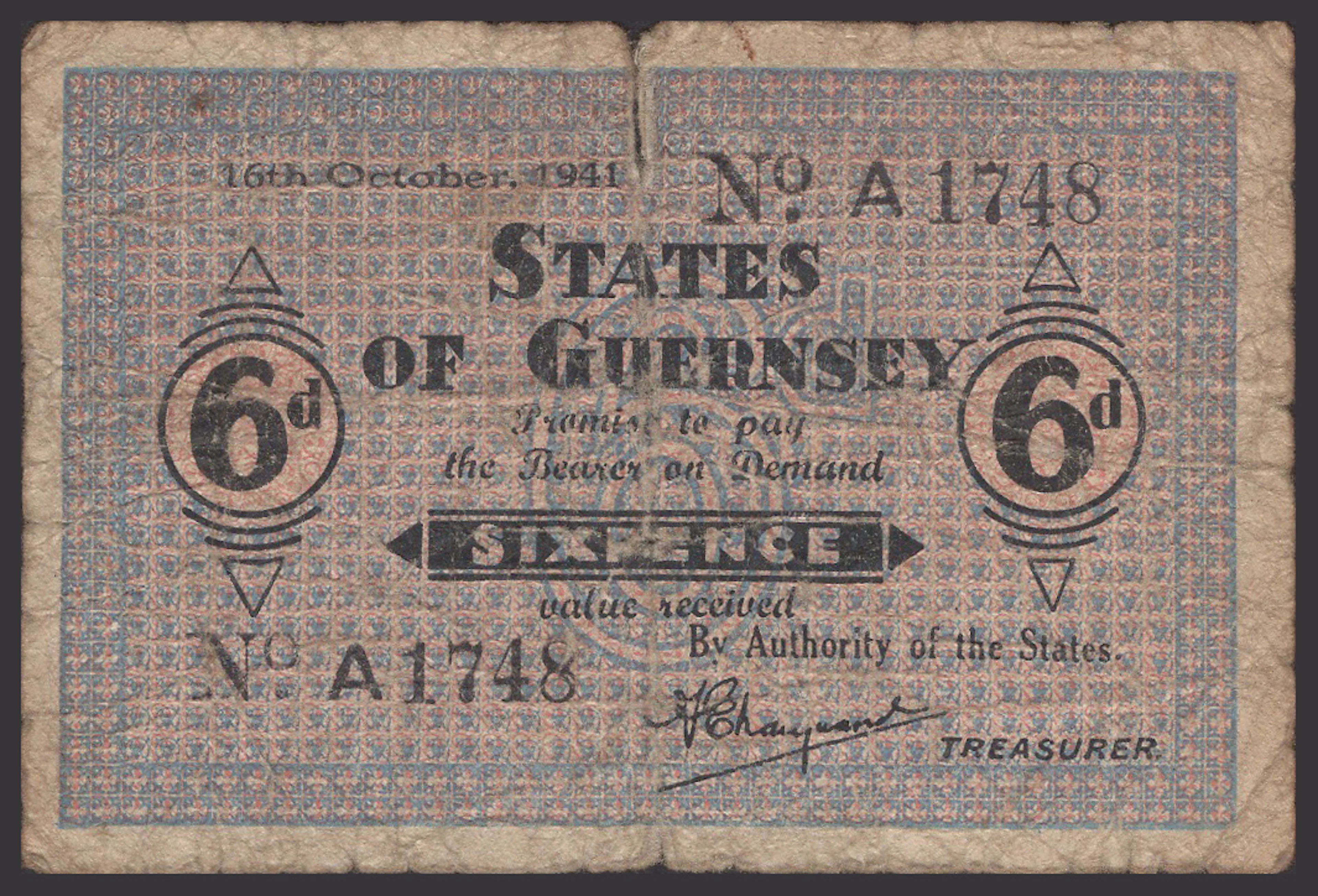 A Mixed Group of Notes, including States of Guernsey, 6 Pence, 16