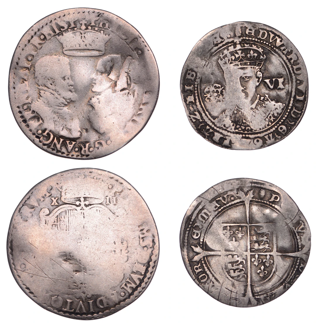 Edward VI, Third period, Fine issue, Sixpence, London, mm. tun, 2.61g/2h