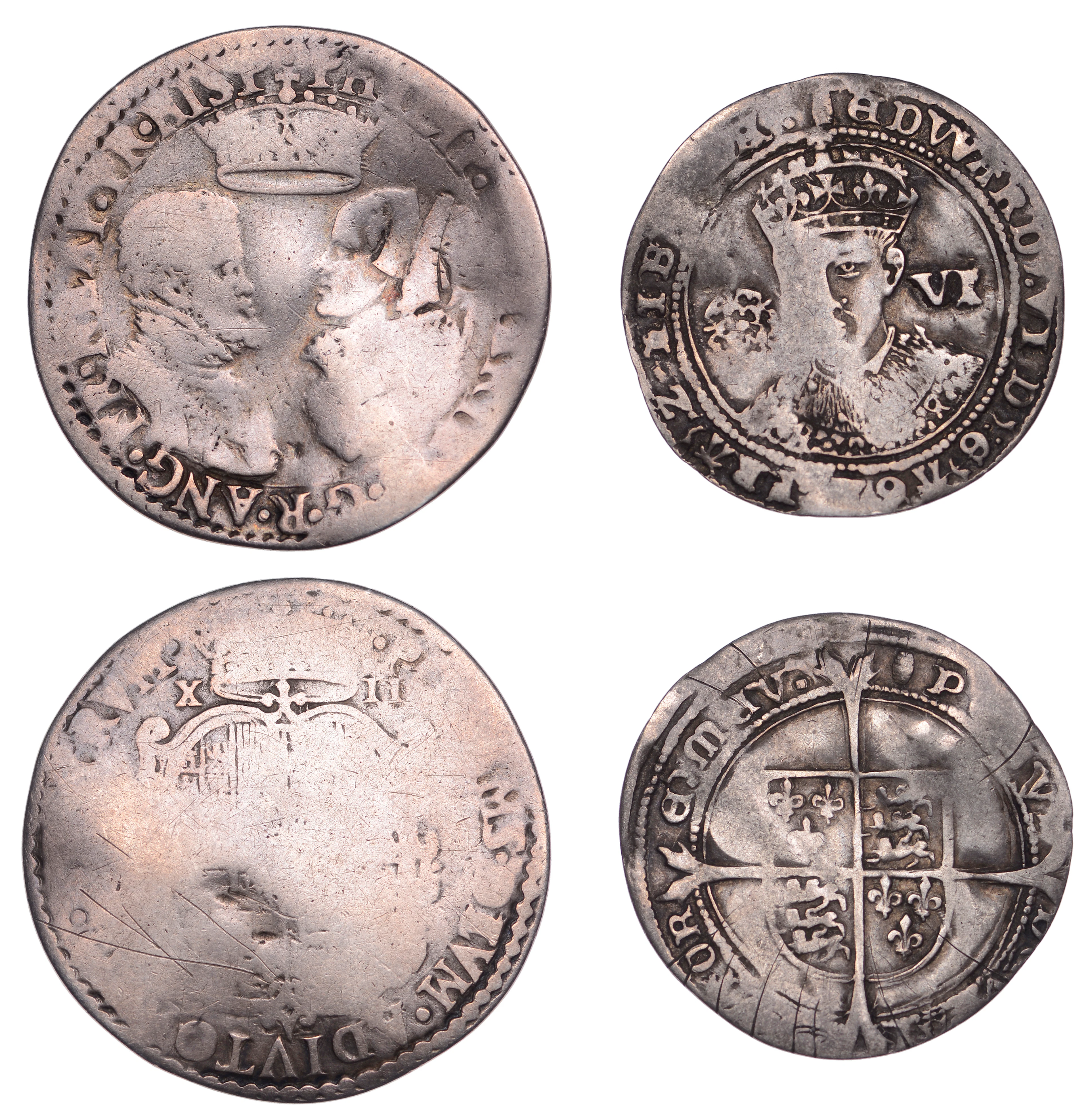 Edward VI, Third period, Fine issue, Sixpence, London, mm. tun, 2.61g/2h