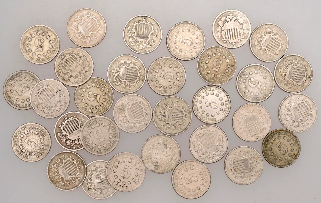 United States of America, ‘Shield’ Nickels (31), various dates (KM