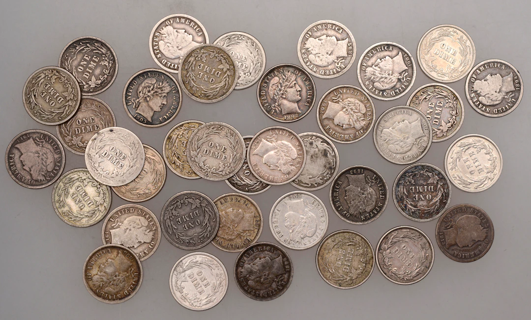 United States of America, ‘Barber’ Dimes (37), various dates [37].