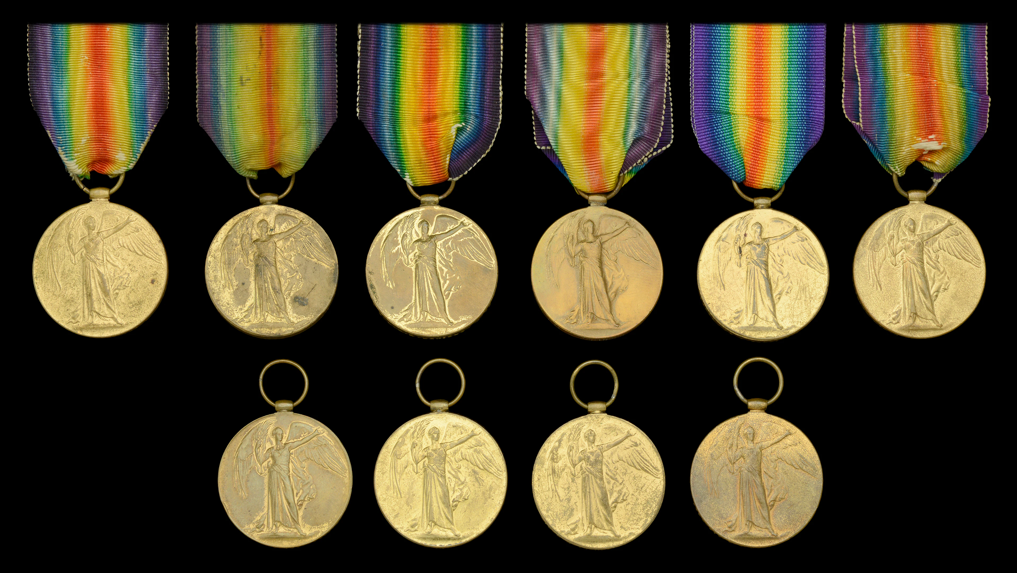 Victory Medal 1914-19 (10) (307400 Pte. W. J. Hull. Hamps. R.; 4743
