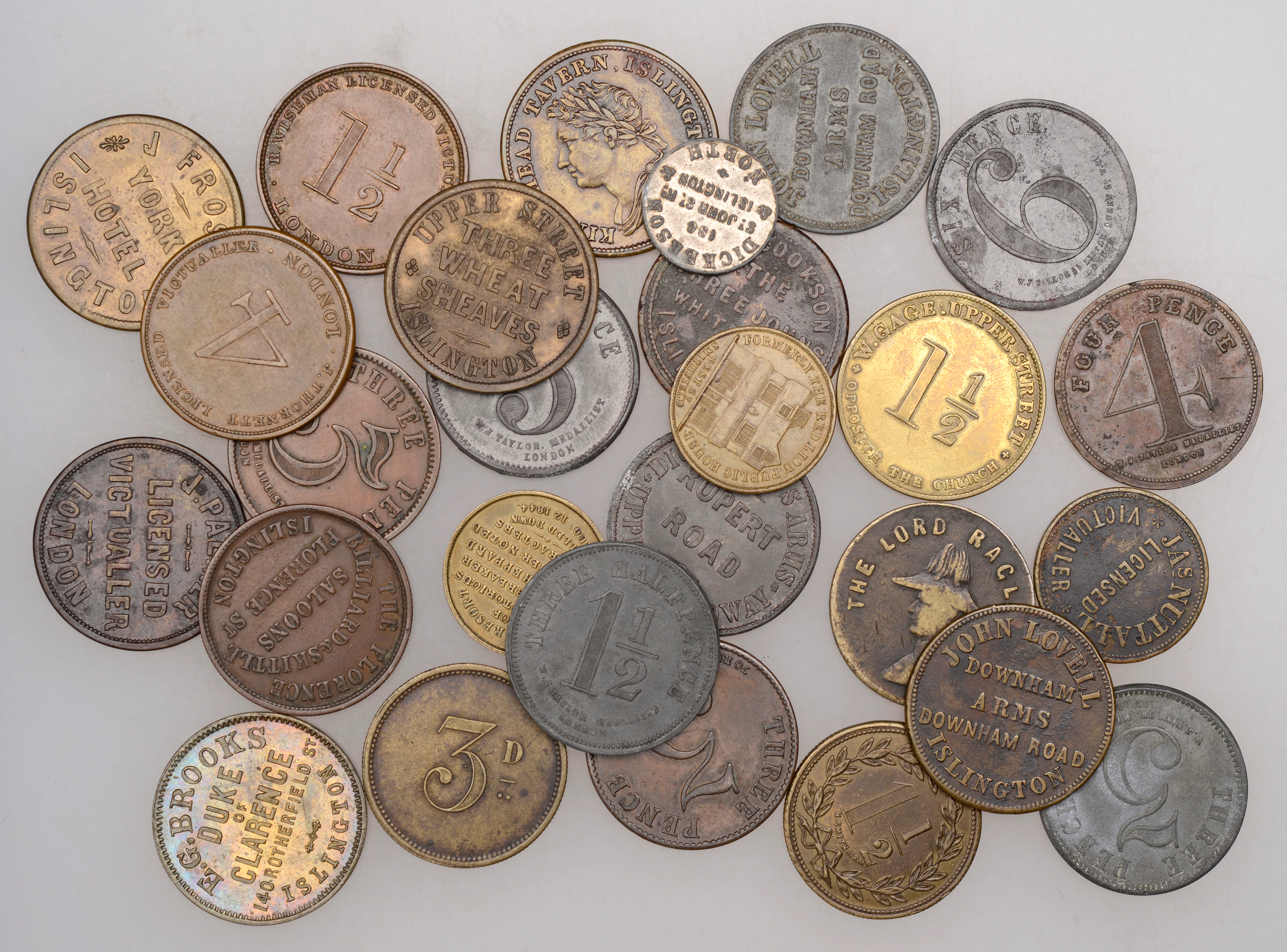 Islington, Builder’s Arms, Featherstone, brass Fourpence by Taylor