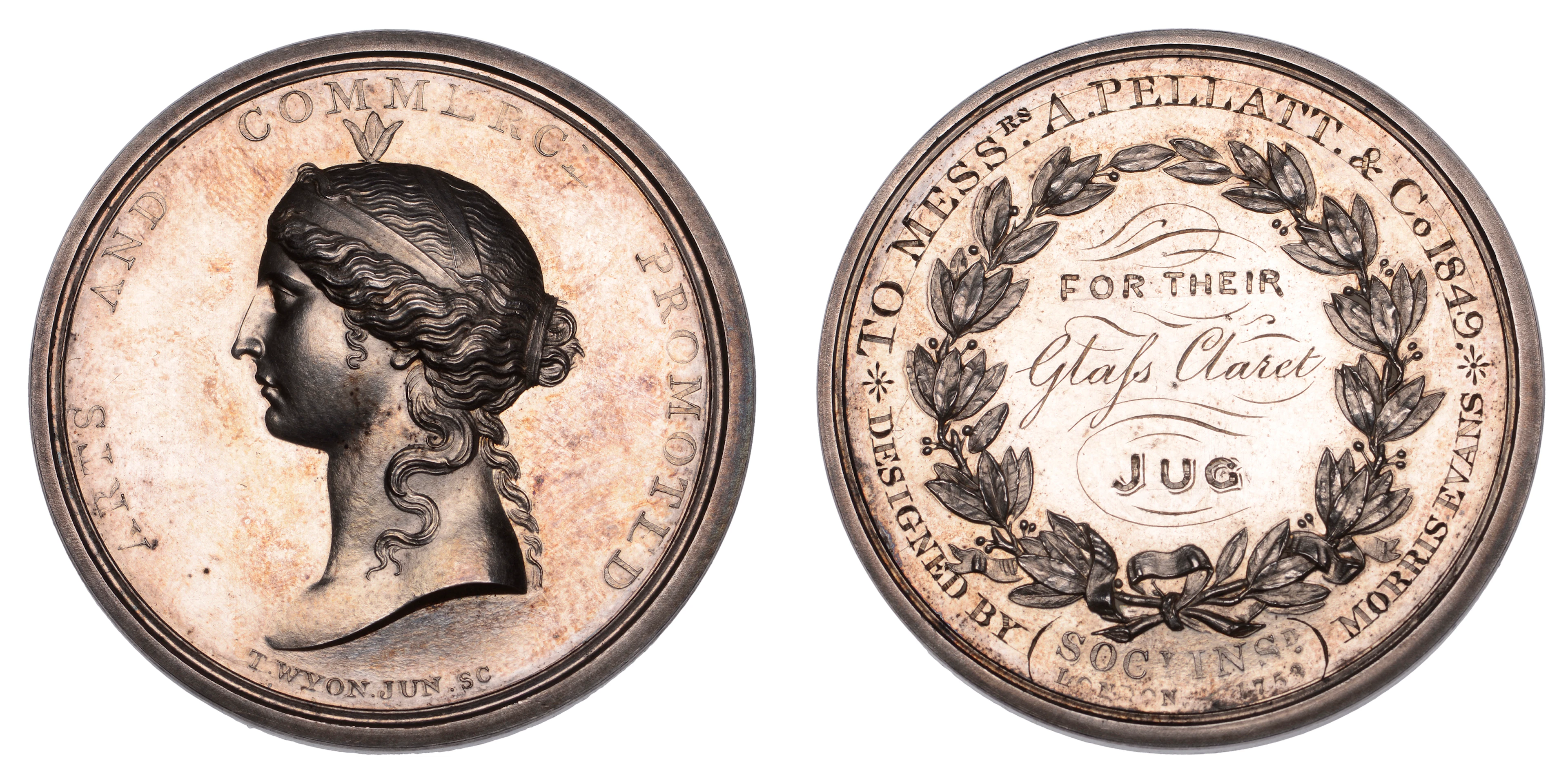 Royal Society of Arts, 1753, Isis Medal, a silver award by T. Wyon