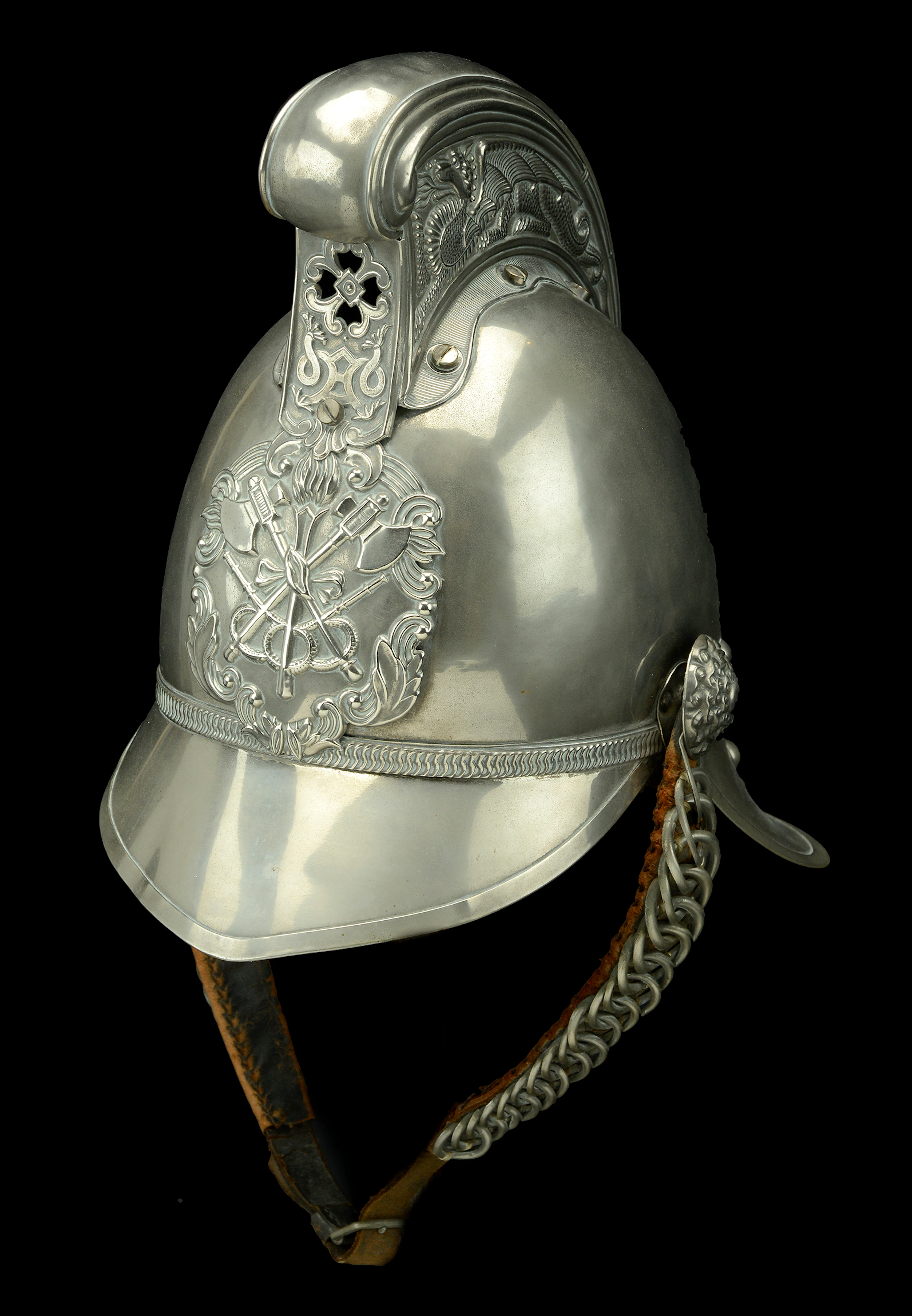 Senior Officer’s Merryweather Fireman’s Helmet. A very good late Victorian