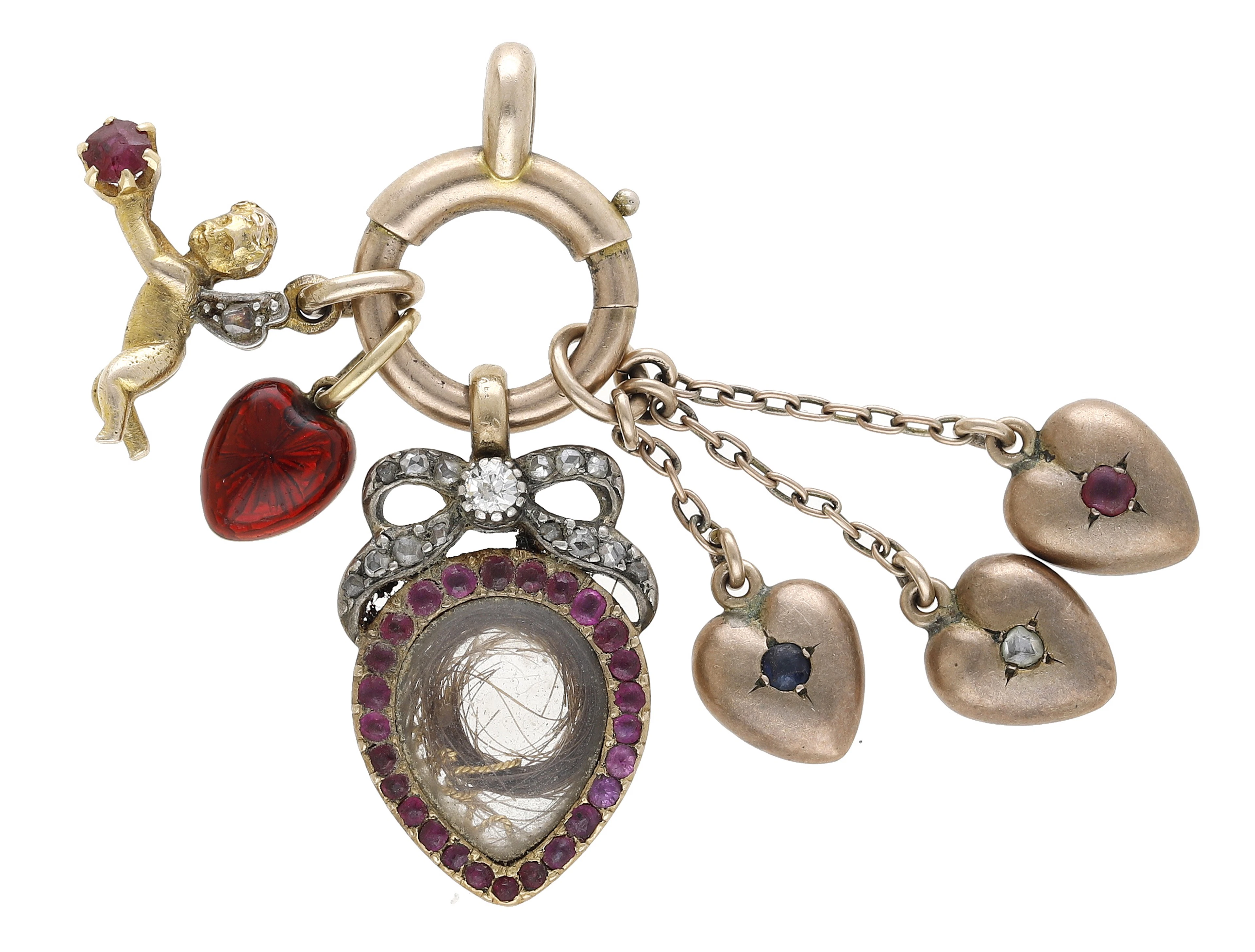 A small collection of jewellery, comprising a Georgian glazed locket