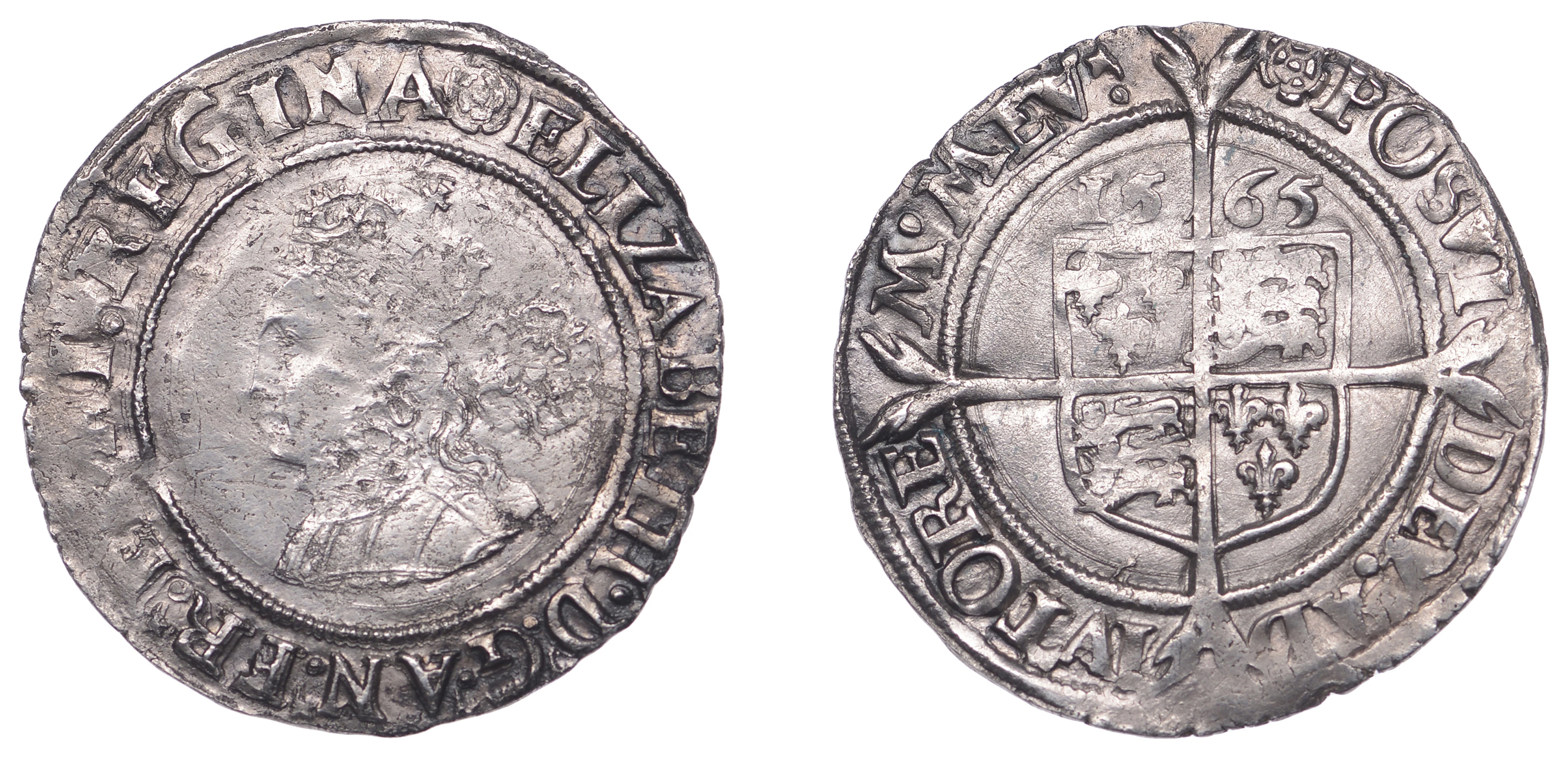 Elizabeth I (1558-1603), Third issue, Sixpence, 1565, mm. rose, bust