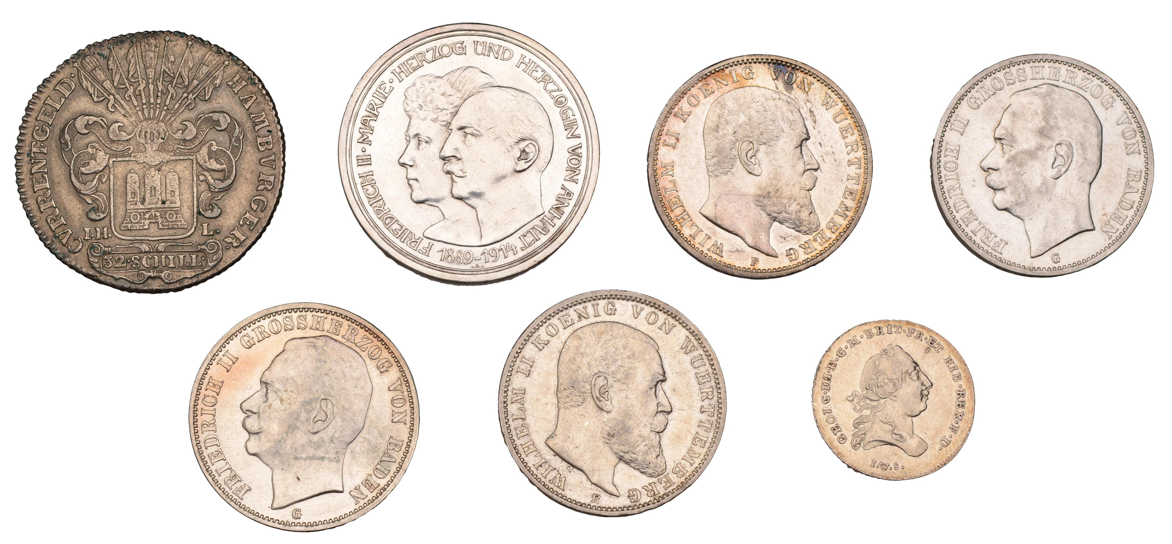 Miscellaneous, GERMANY, Anhalt-Dessau, Friedrich II, 5 Mark, 1914