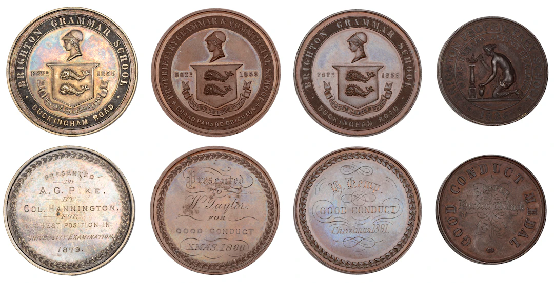 Brighton Propriety School, 1836, a bronze award medal, unsigned, named