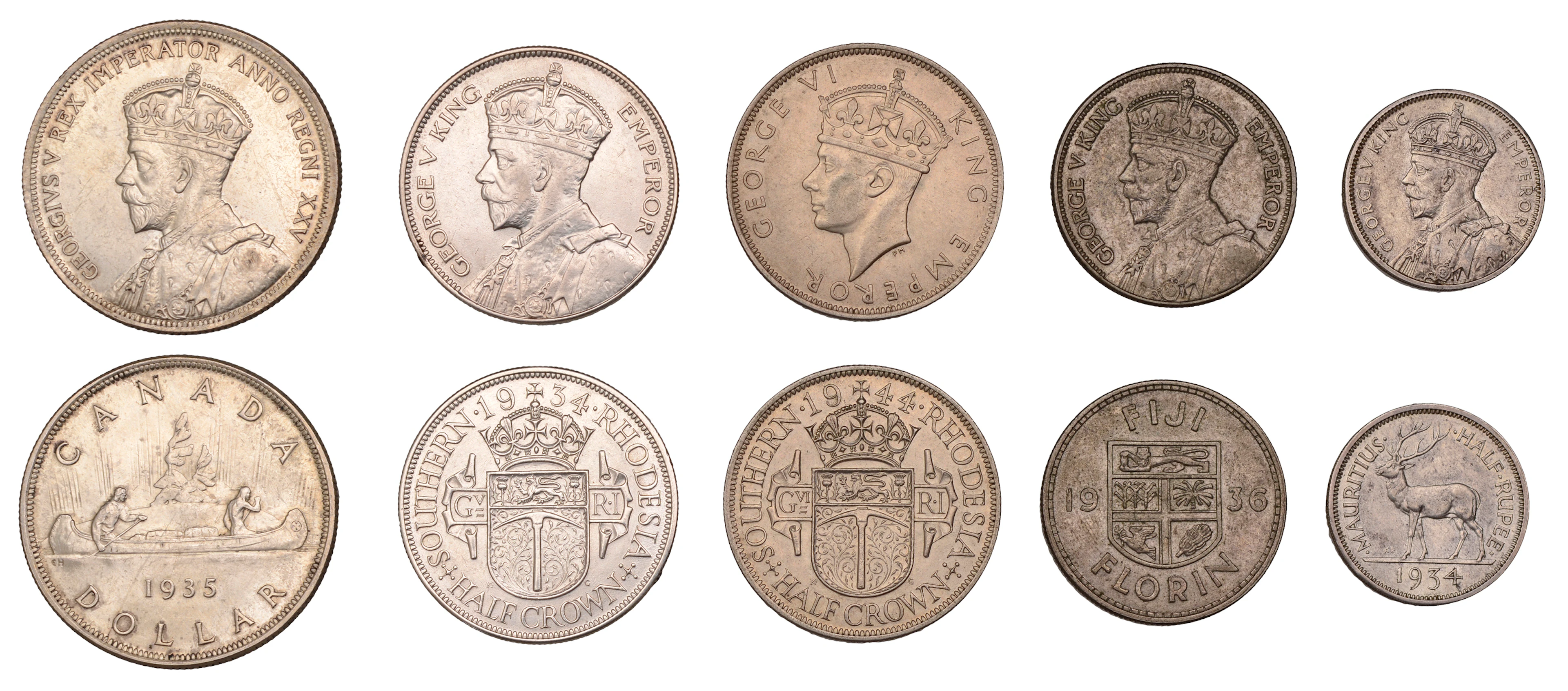 Miscellaneous, CANADA, George V, Dollar, 1935, Ottawa (KM 30); FIJI