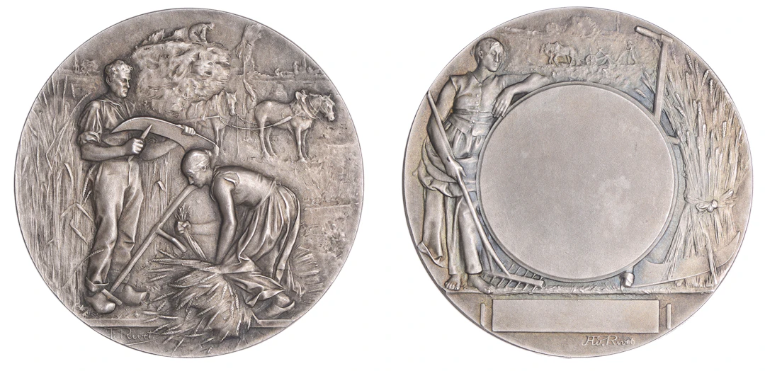 FRANCE, Agriculture, c. 1895, a plated bronze award medal by L.-A.