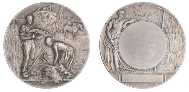 FRANCE, Agriculture, c. 1895, a plated bronze award medal by L.-A.