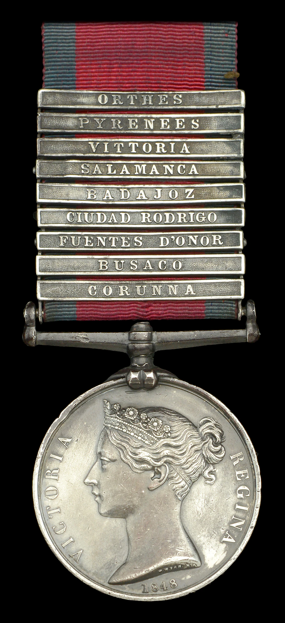 Military General Service 1793-1814, 9 clasps, Corunna, Busaco, Fuentes