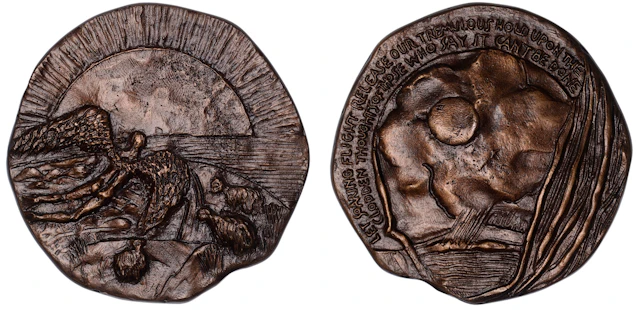 ENGLAND, Icarus Tries, 1991, a cast bronze medal by R. Dutton for