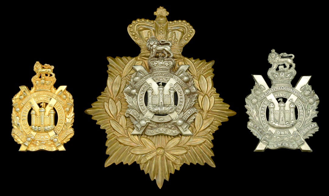 King’s Own Scottish Borderers Badges. A good selection of King’s Own