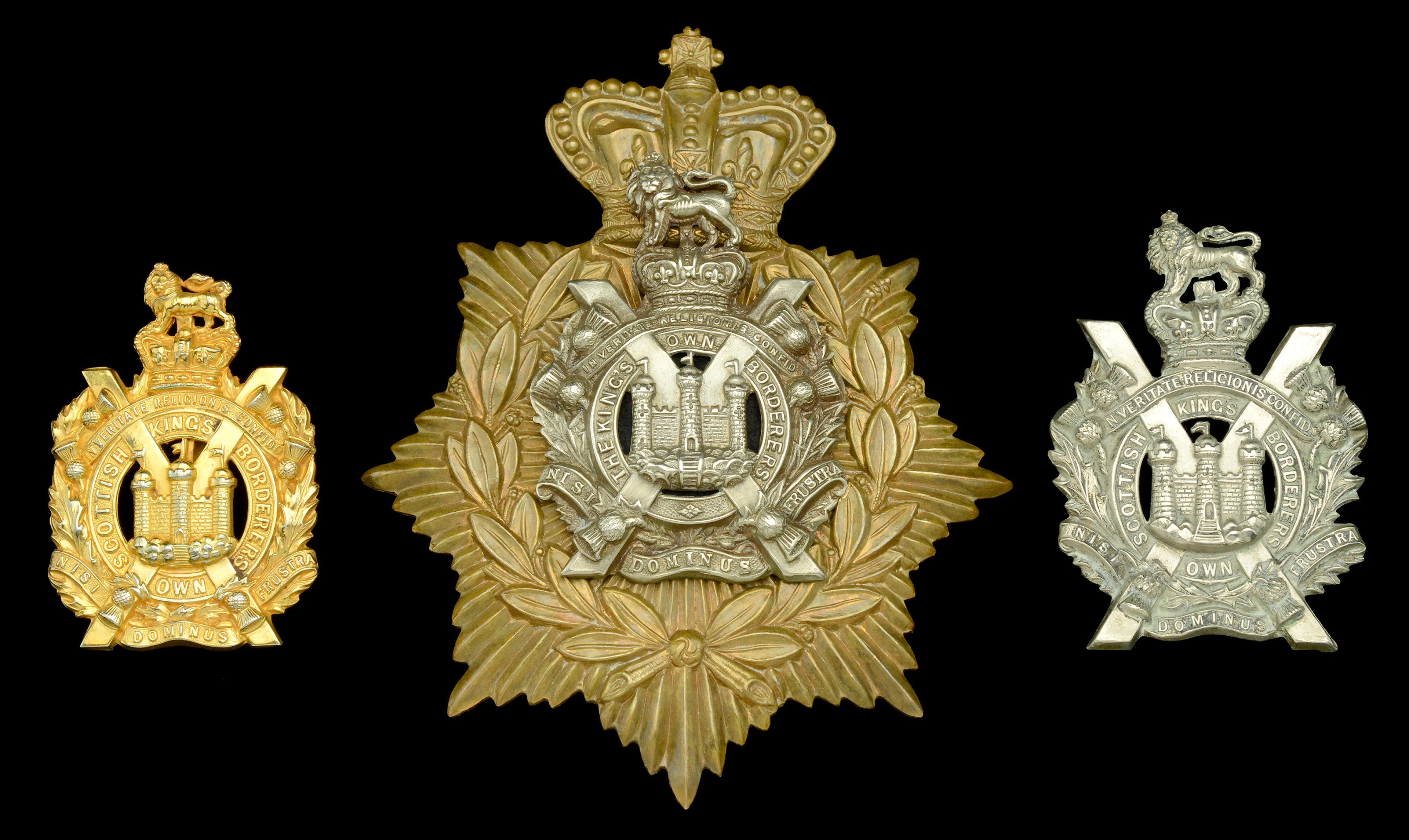 King’s Own Scottish Borderers Badges. A good selection of King’s Own