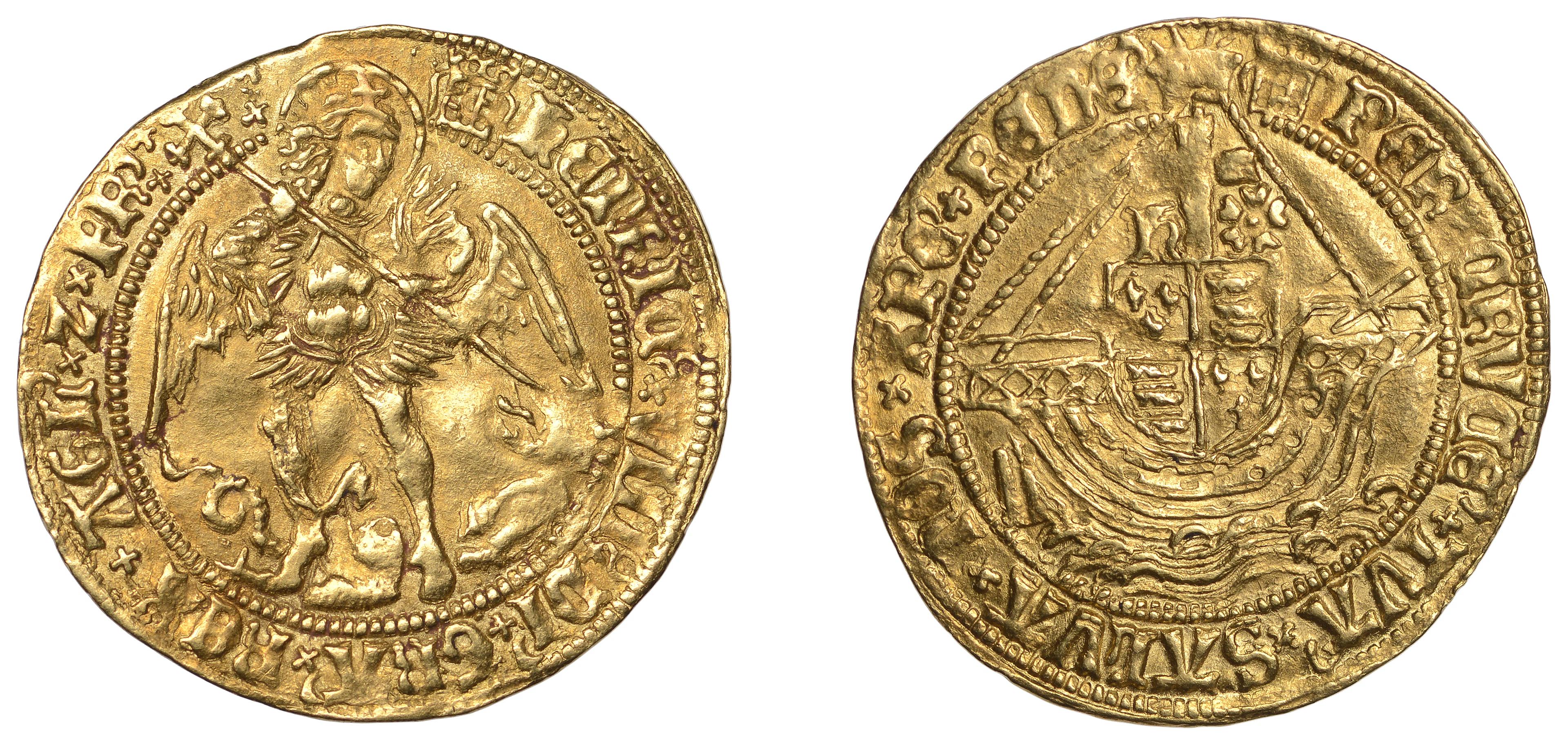 HENRY VIII, First Coinage: Angel of Six Shillings and Eight Pence