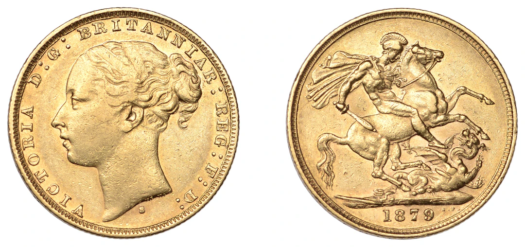 Australia, Victoria, Sovereign, 1879s, Sydney, St George rev. (Hill