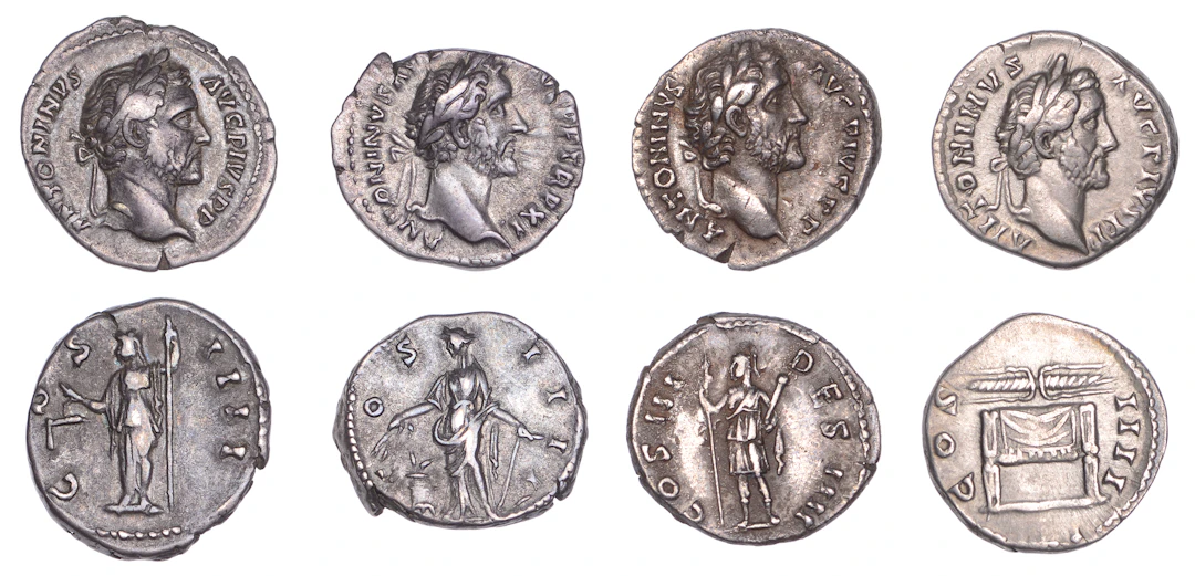 Antoninus Pius (138-161), Denarii (4), 143-4, laureate head right