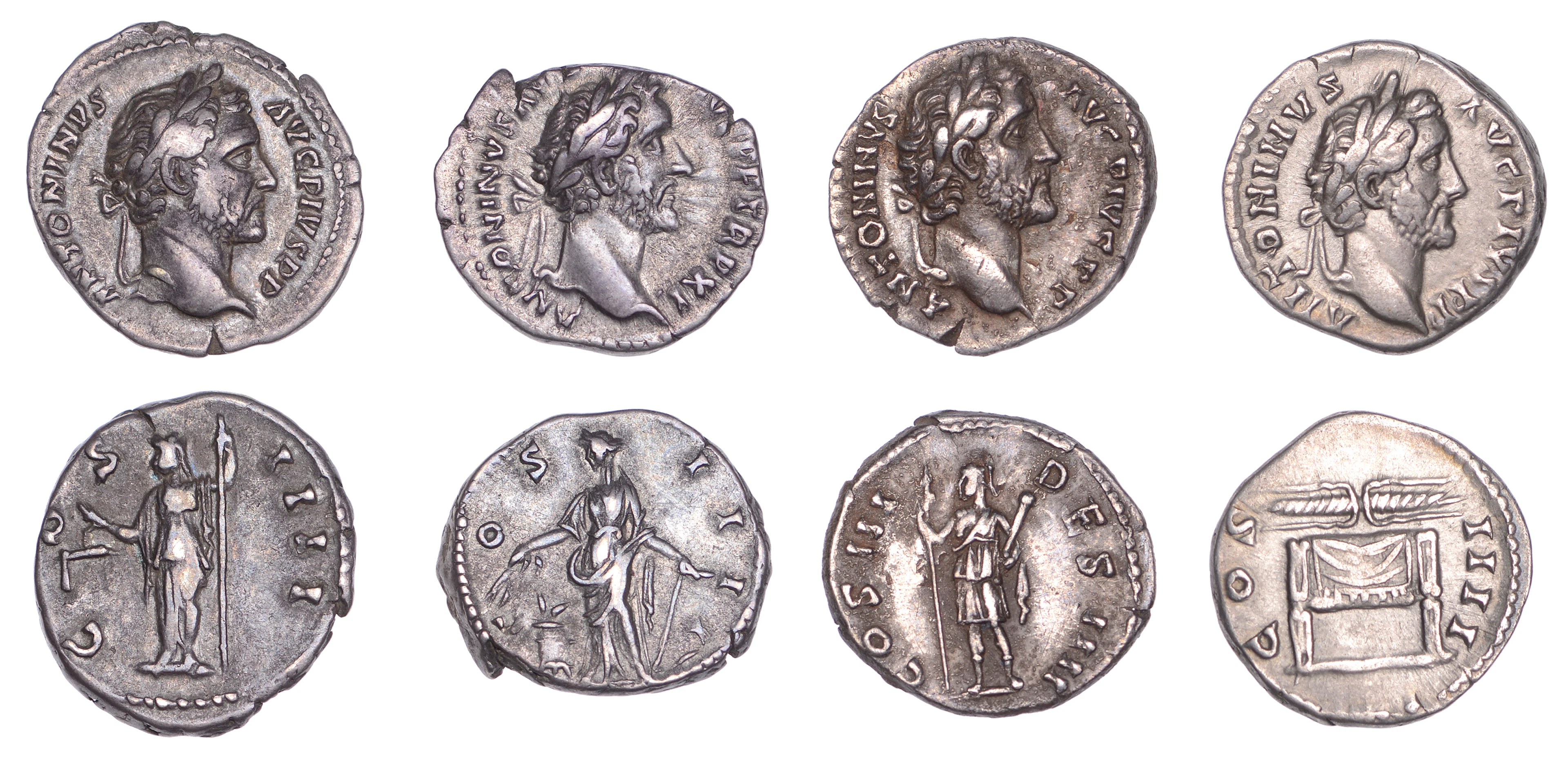 Antoninus Pius (138-161), Denarii (4), 143-4, laureate head right