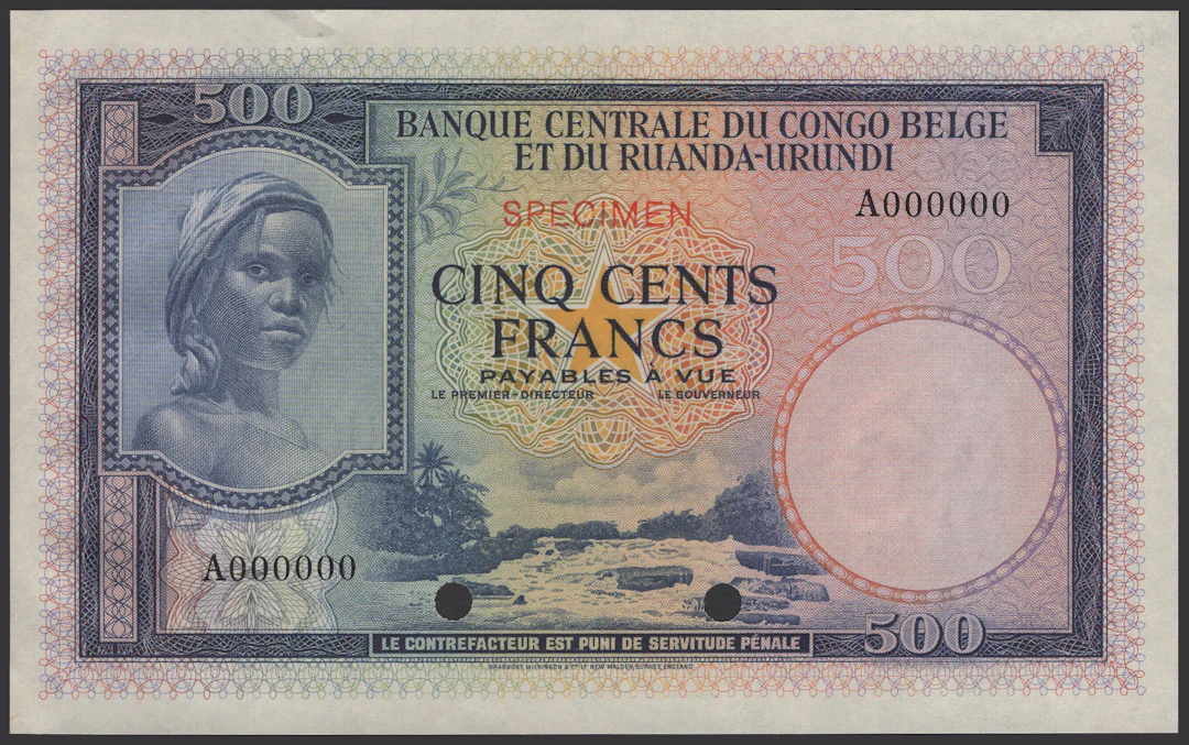 Banque Centrale du Congo Belge et du Ruanda-Urundi, colour trial 500