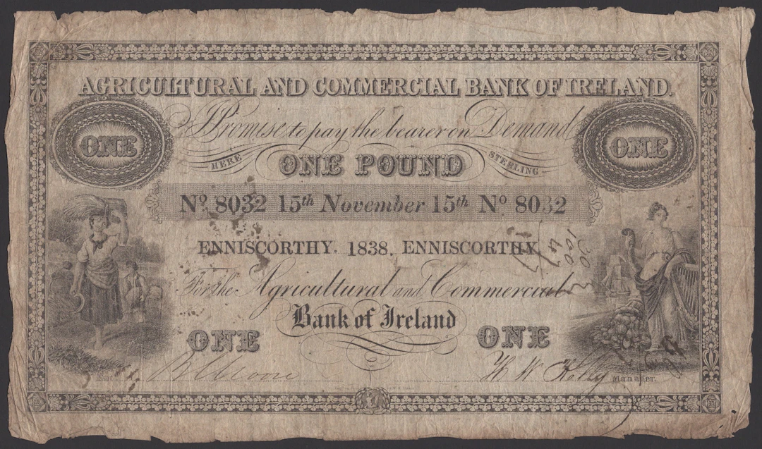 Agricultural and Commercial Bank of Ireland, £1, Enniscorthy, 15 November