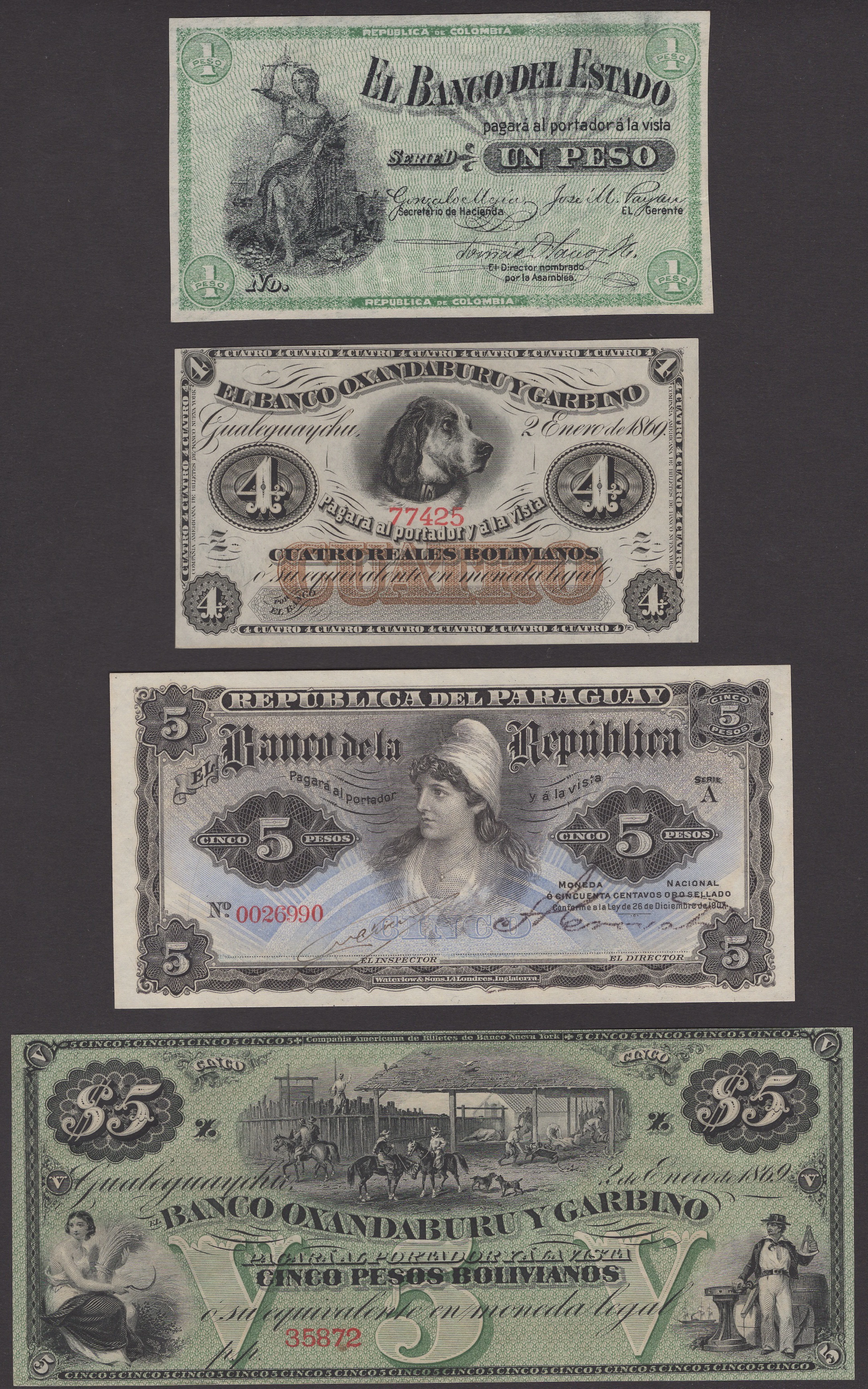 South America, a small group comprising Uruguay, Banco de Londres