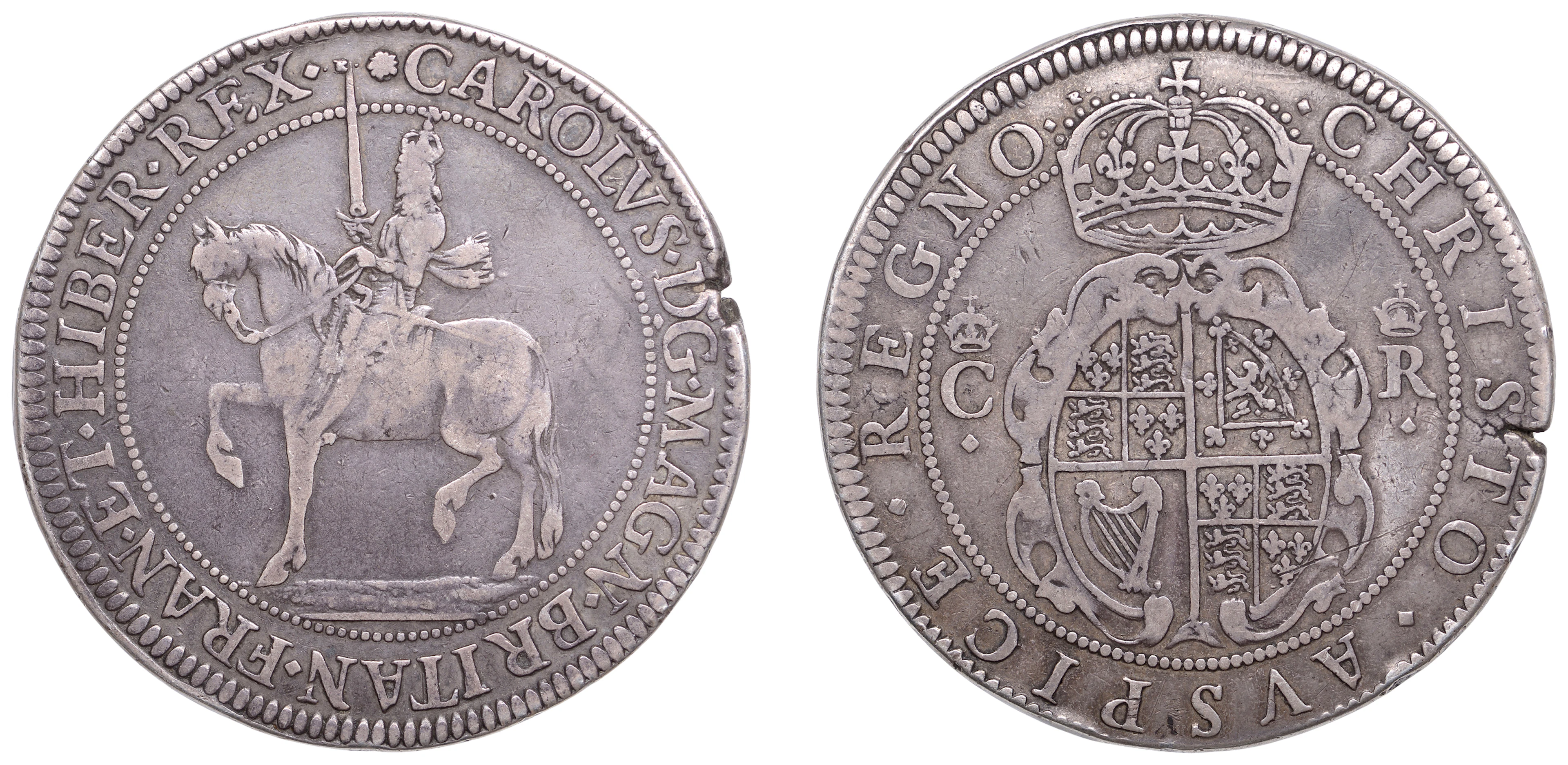 Charles I (1625-1649), Briot’s First Milled Issue, Crown, mm. daisy