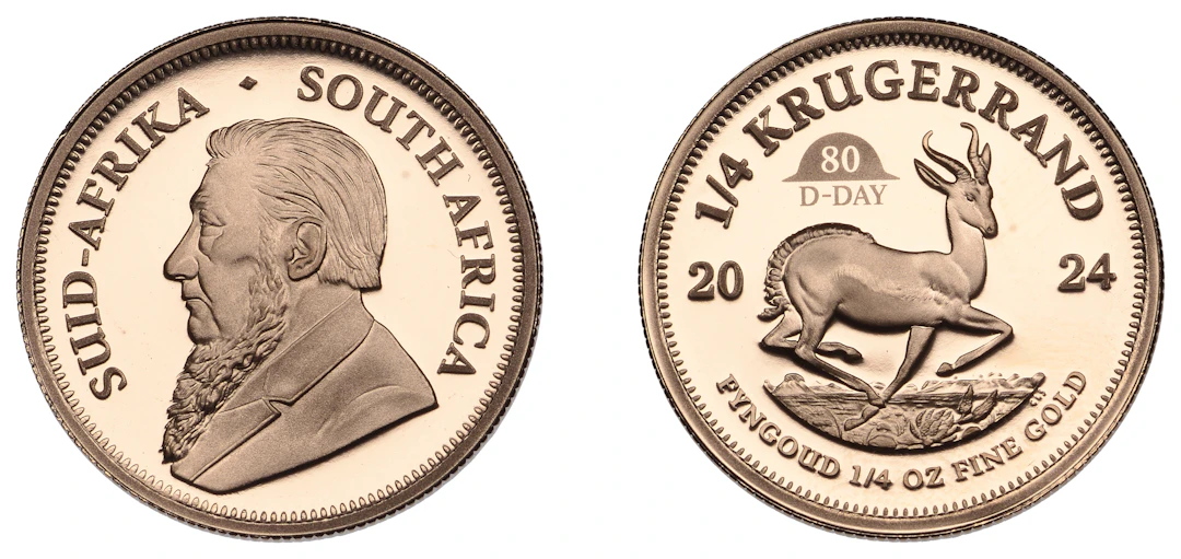 South Africa, Republic, Proof Quarter Kruggerand, 2024. In case of