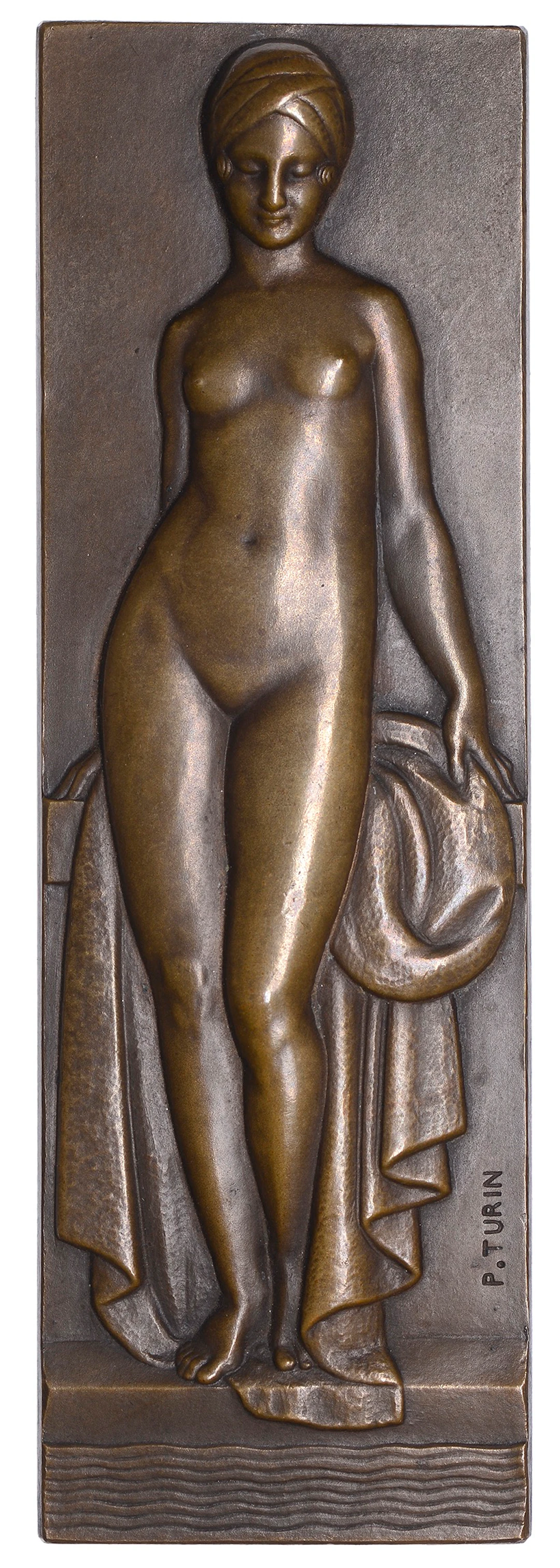 FRANCE, Baigneuse [Bather], 1927, a uniface Art Déco bronze plaque