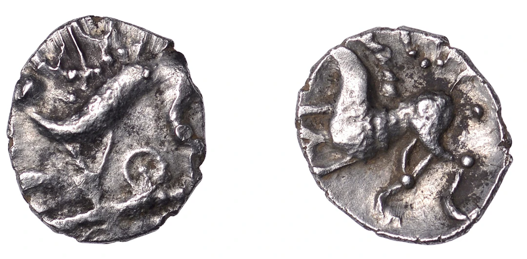 British Iron Age, CORIELTAUVI, Uninscribed issues, silver Half-Unit