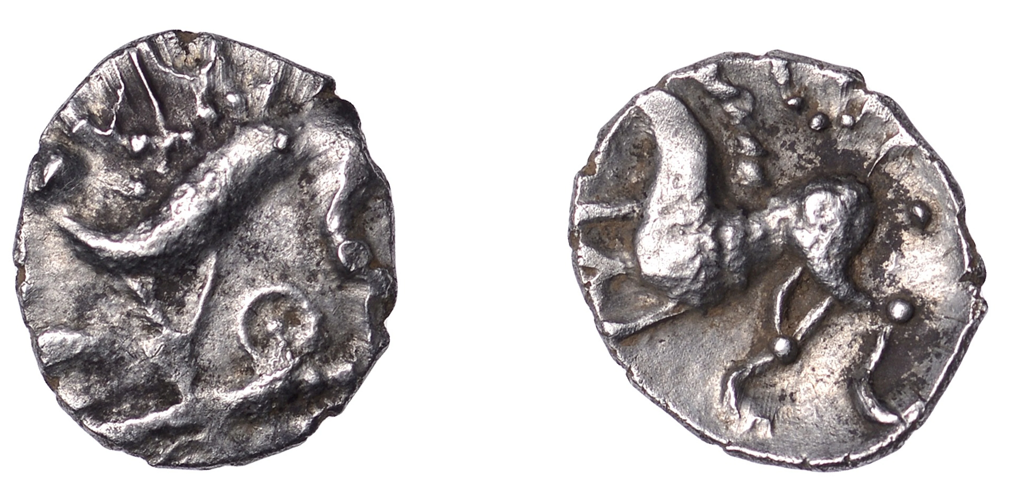 British Iron Age, CORIELTAUVI, Uninscribed issues, silver Half-Unit