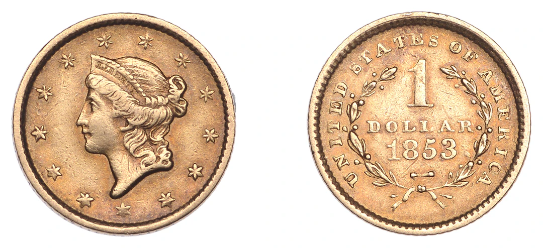 United States of America, Gold Dollar, 1853, Philadelphia (KM 73).