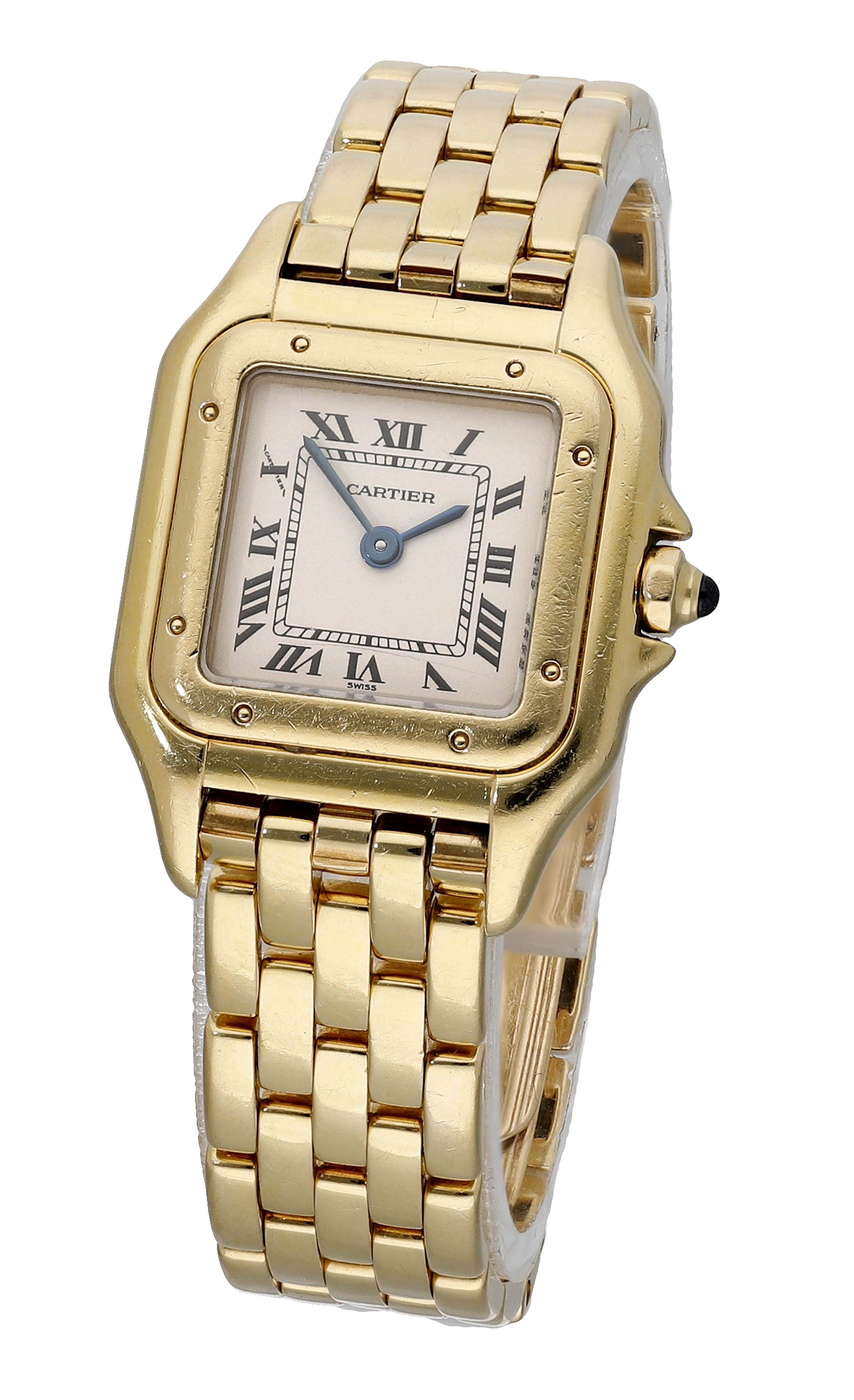 Cartier. A lady’s gold bracelet watch, Ref. 1070, Panthère, circa