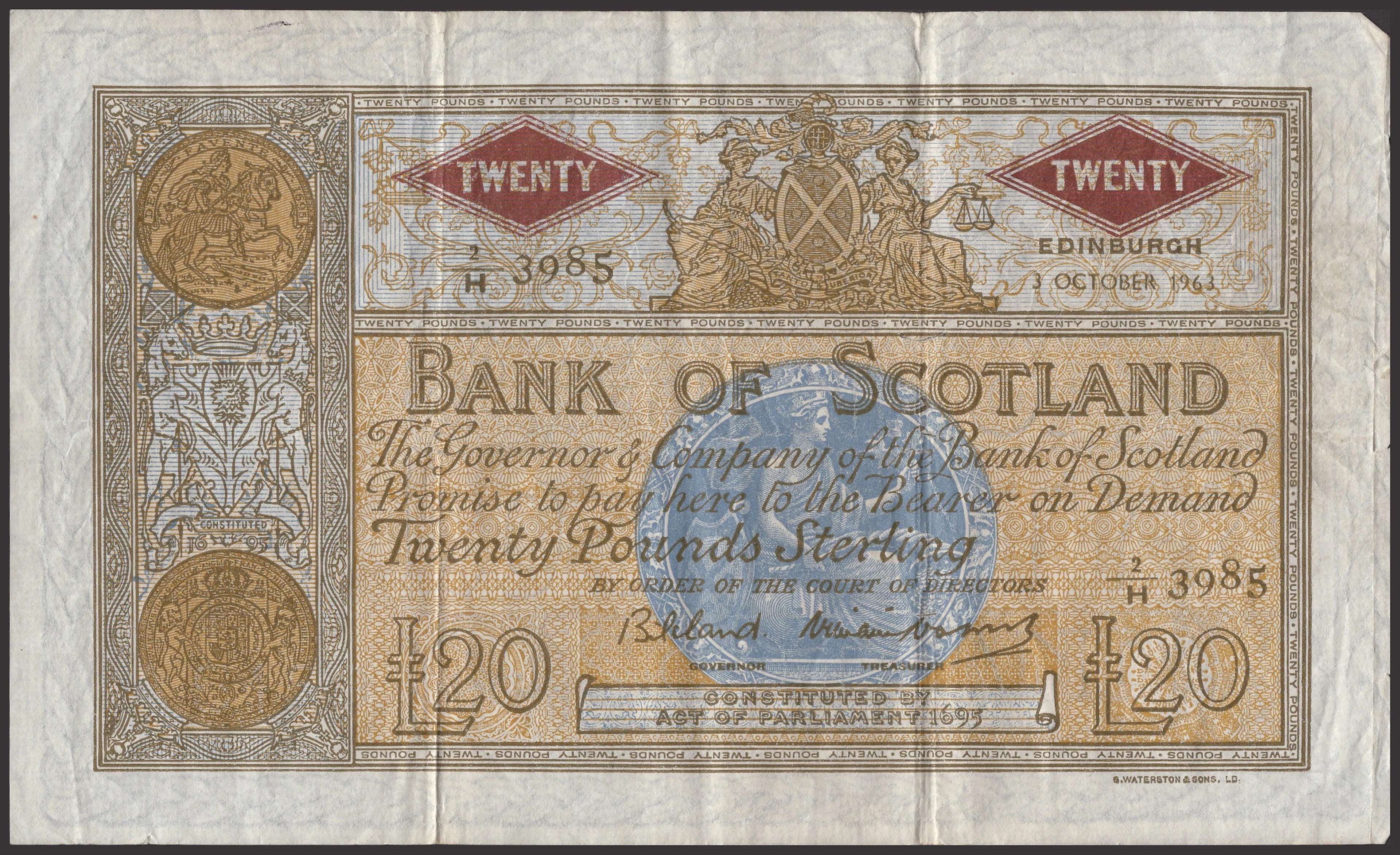 A Mixed Group of Scottish Notes, comprising Bank of Scotland, £5 (2)