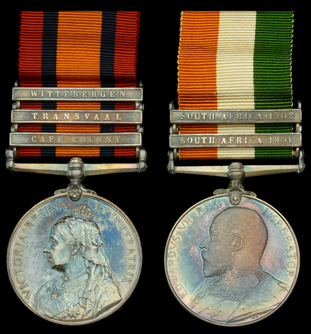 Pair: Private W. Brown, Scots Guards Queen’s South Africa 1899-1902