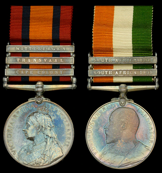 Pair: Private W. Brown, Scots Guards Queen’s South Africa 1899-1902