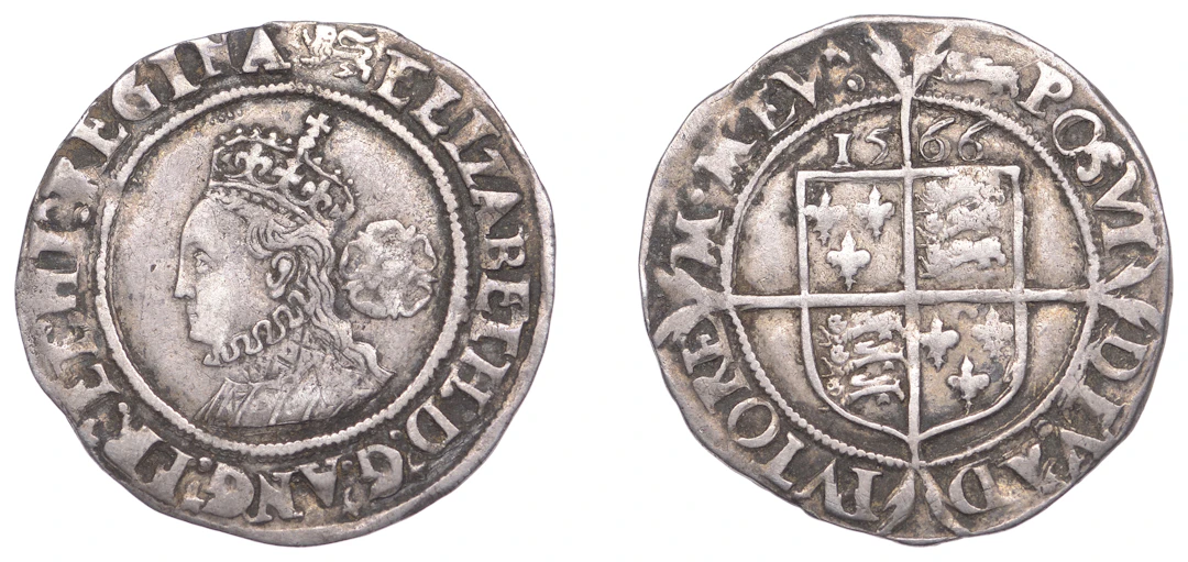 Elizabeth I (1558-1603), Third issue, Sixpence, 1566, mm. lion (short