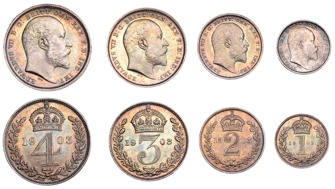 Edward VII (1901-1910), Maundy Set, 1903 (ESC 3609; S 3985). Toned