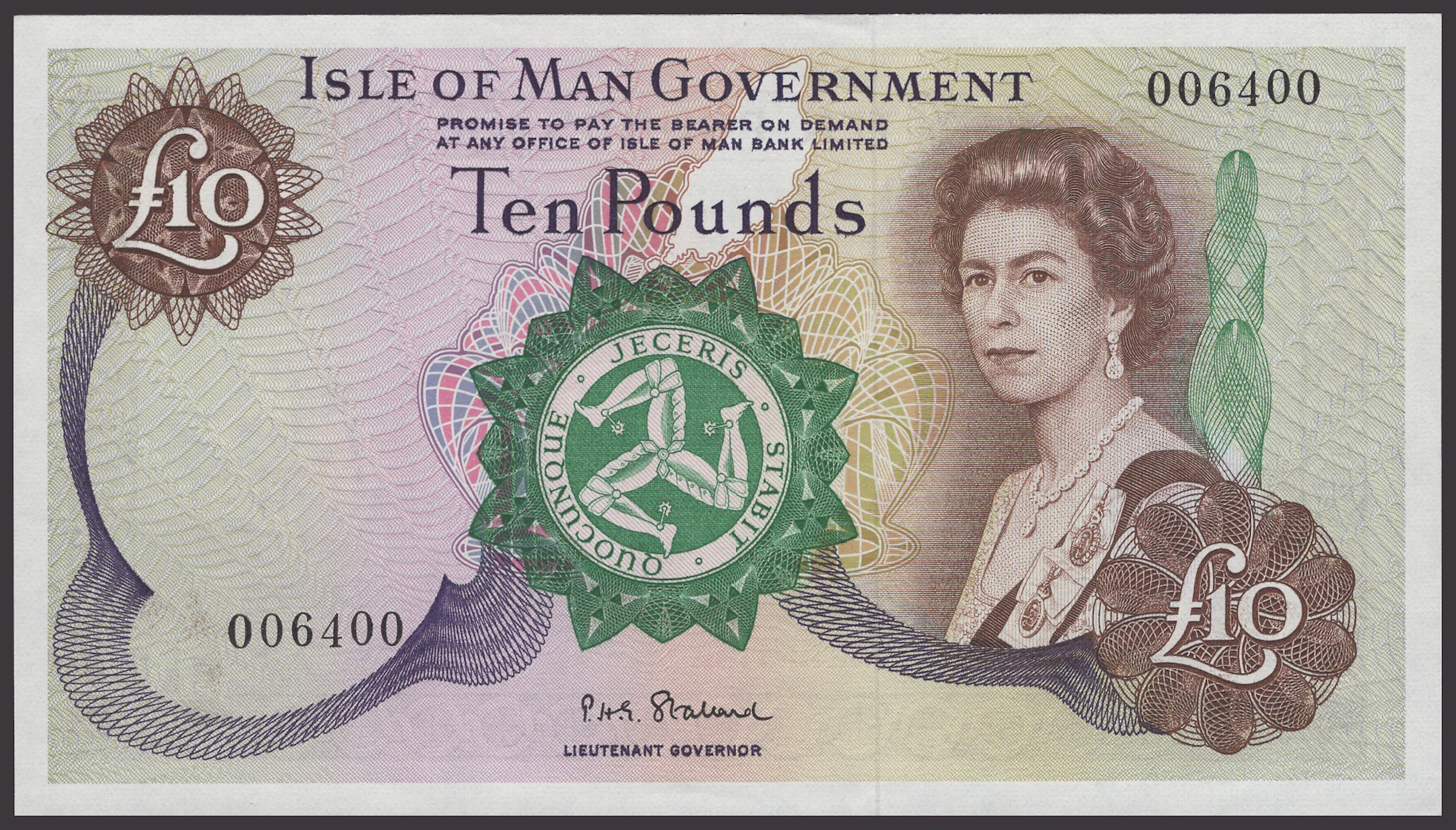 Isle of Man Government, P.H.G. Stallard, £10, ND (1972), serial number