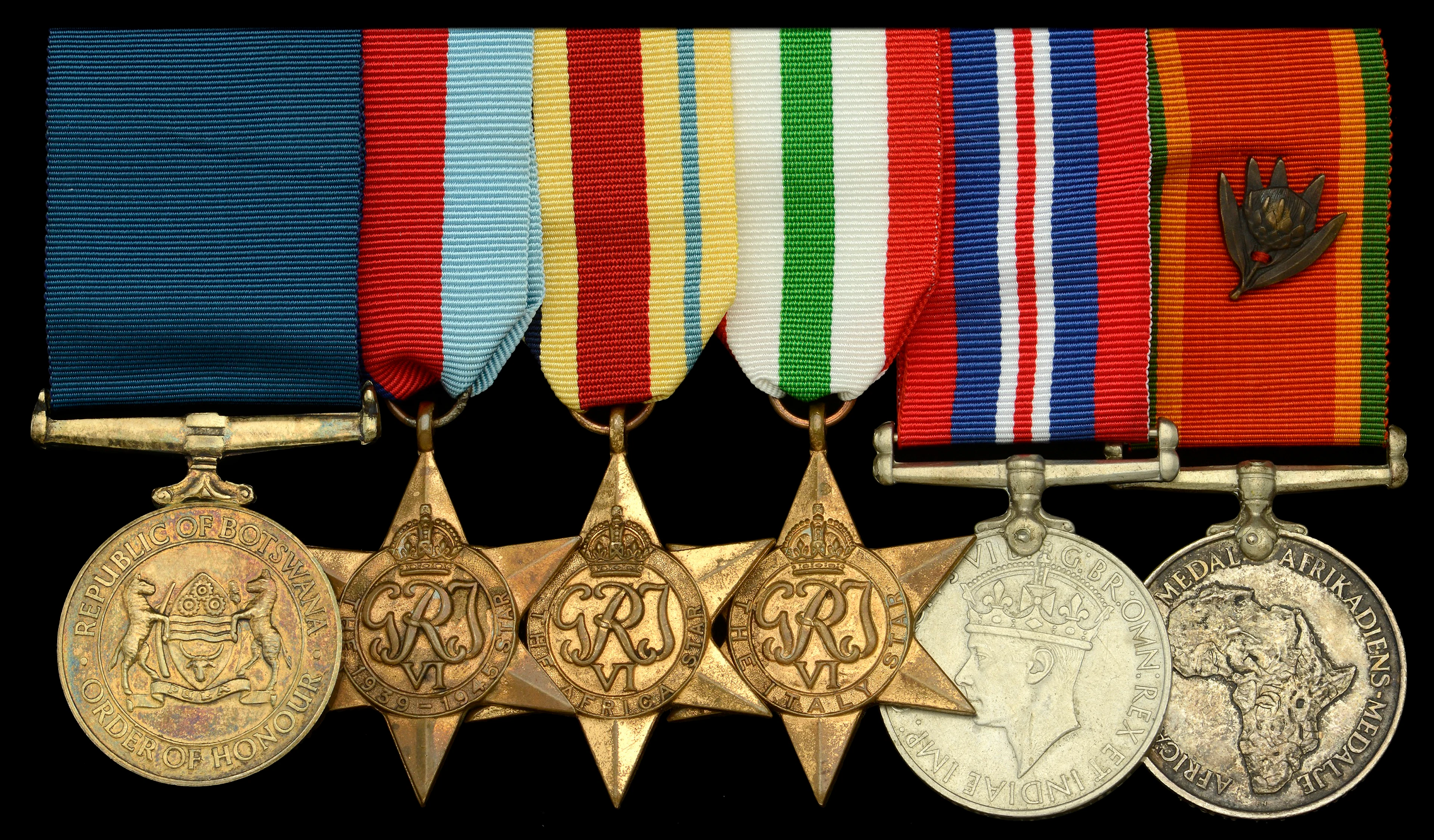 The important Botswana Presidential Order of Honour group of six awarded
