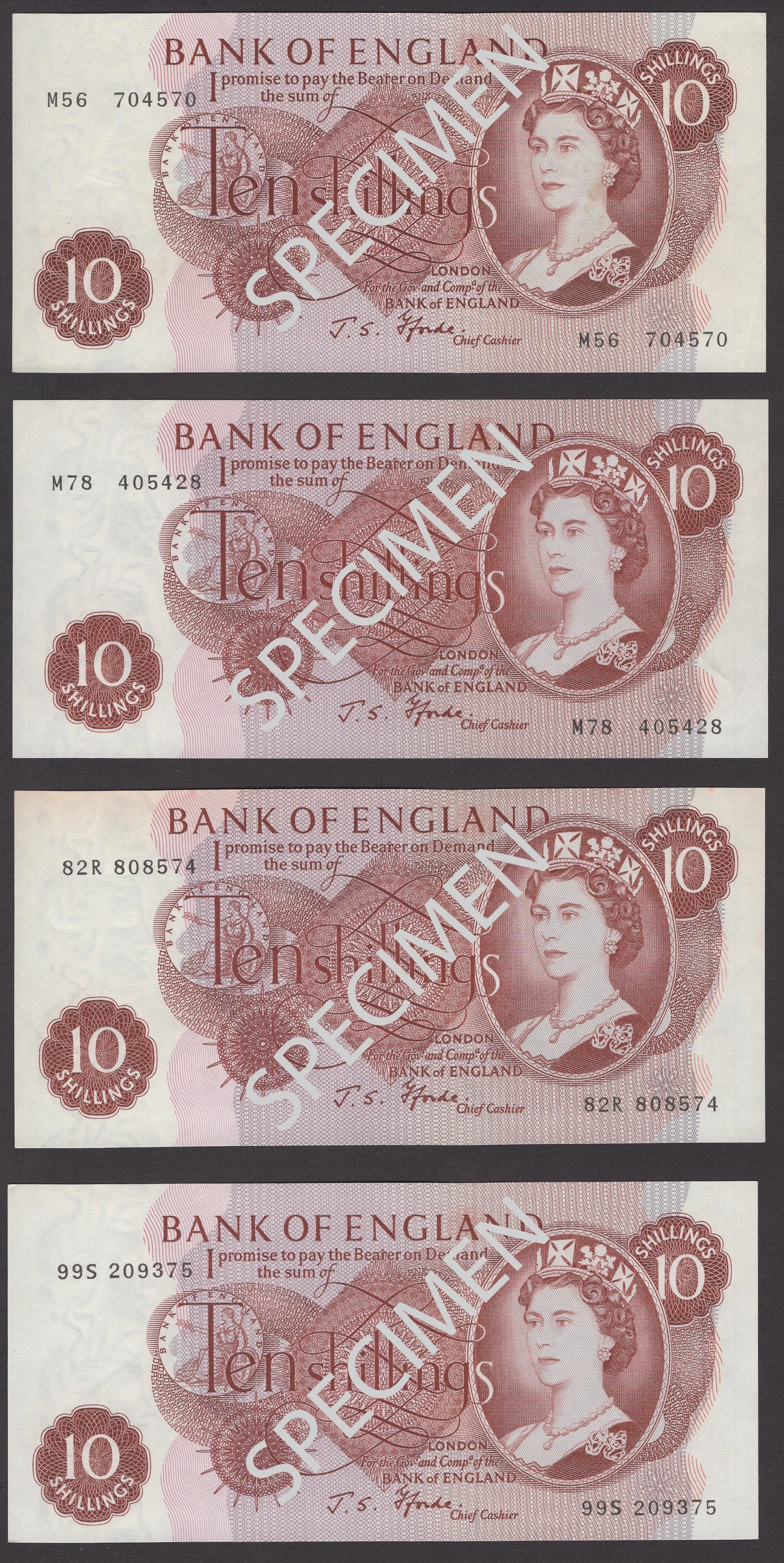 Bank of England, John S. Fforde, 10 Shillings (9), and replacement